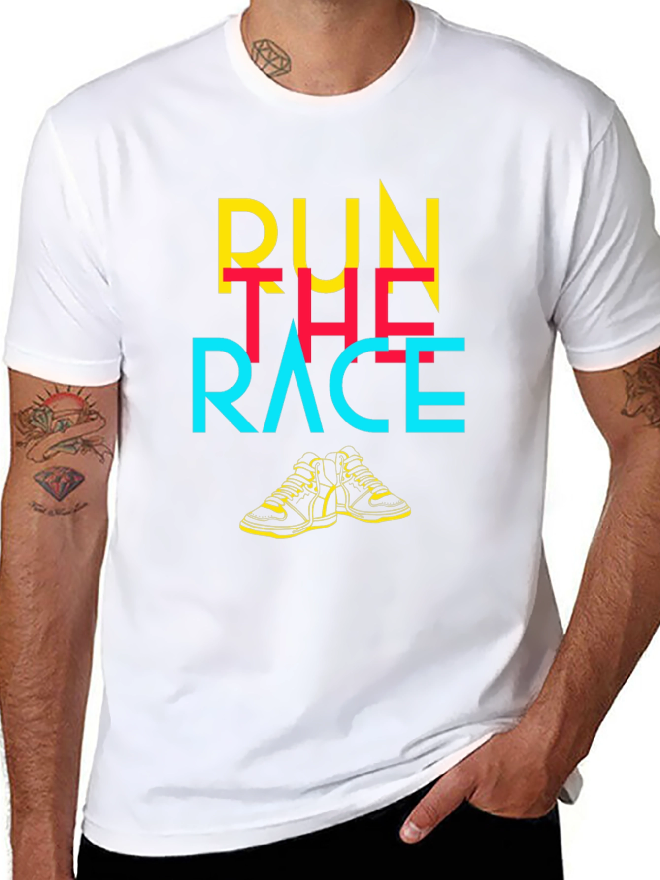 Run The Race Graphic Tee - Black