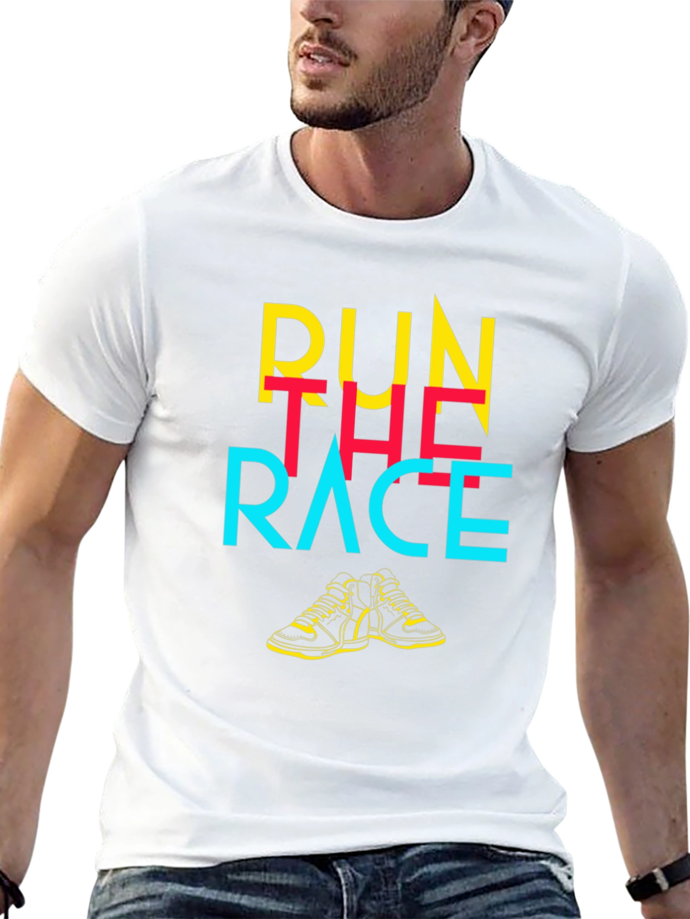 Run The Race Graphic Tee - Black