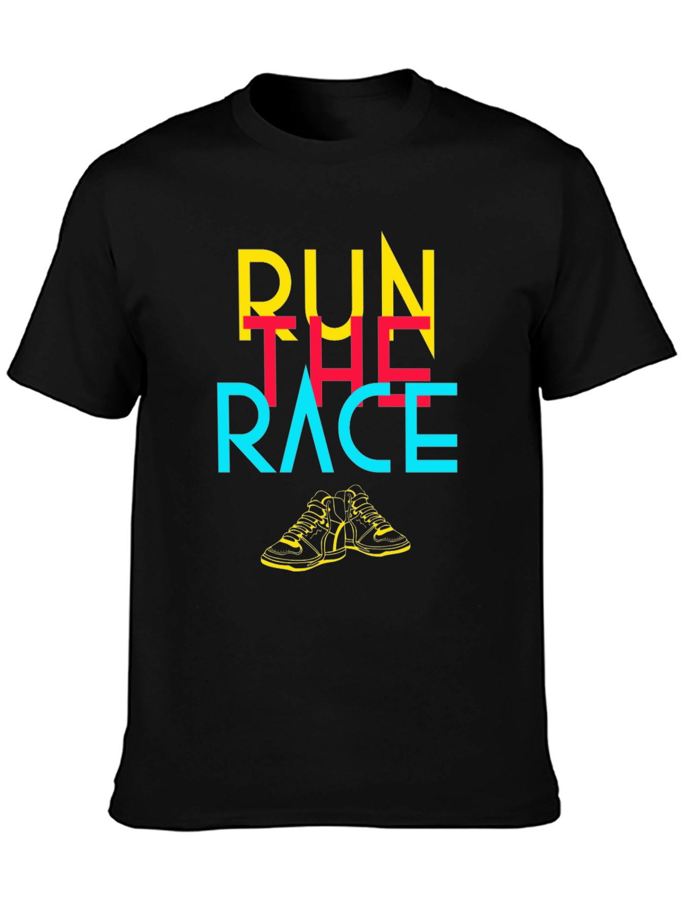 Run The Race Graphic Tee - Black