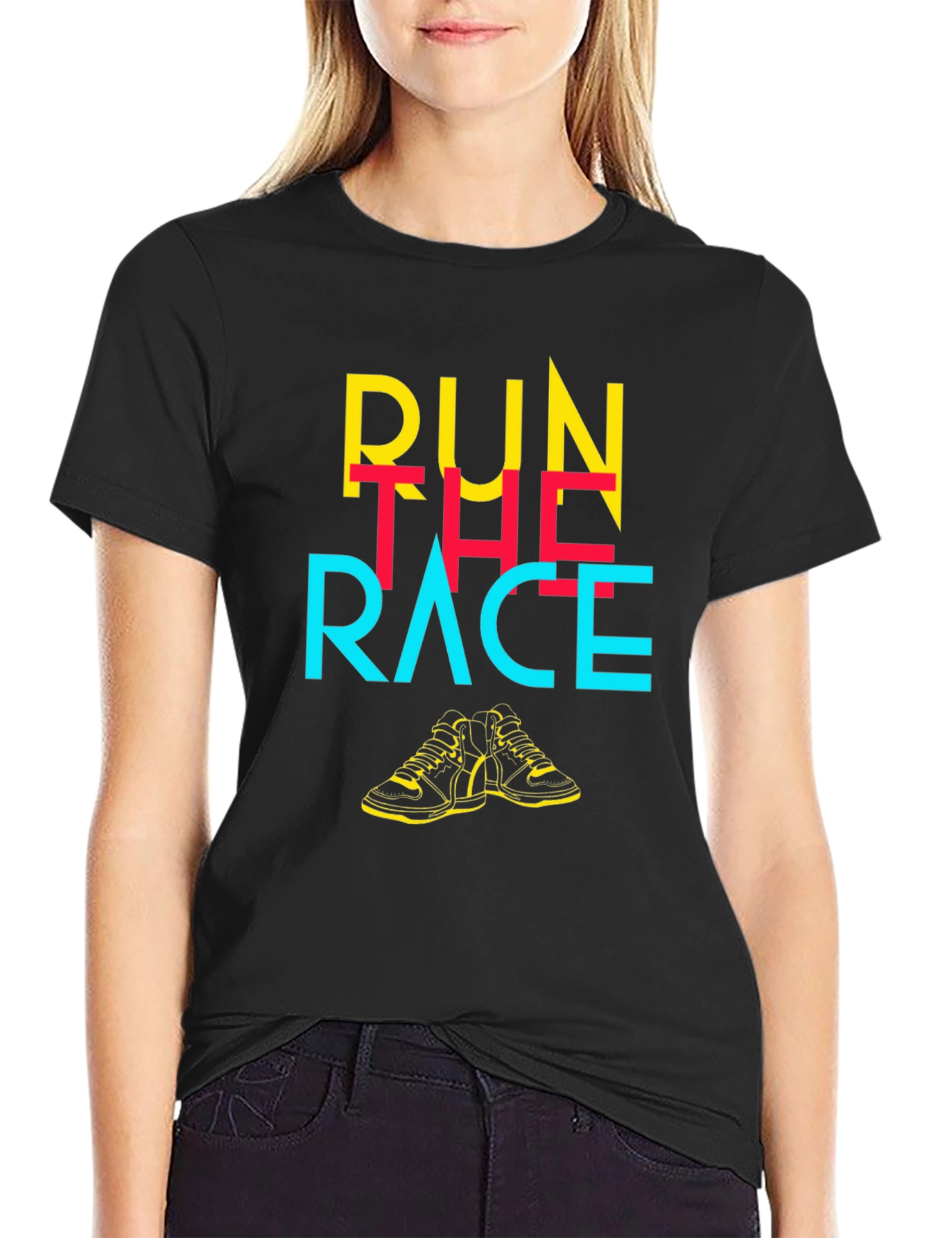 Run The Race Graphic Tee - Black