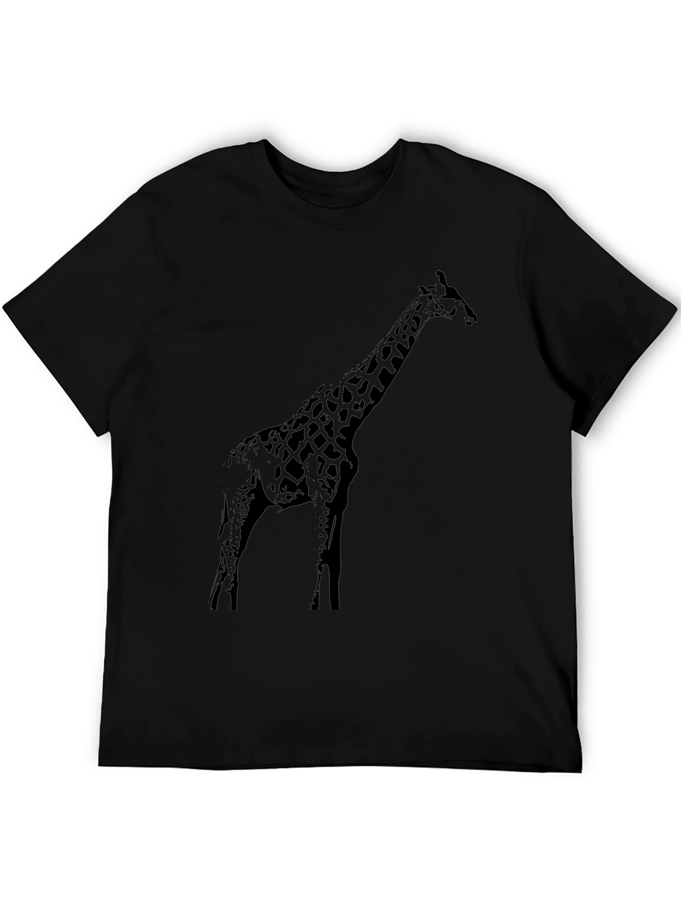 Giraffe Graphic Tee - Black Cotton T-Shirt