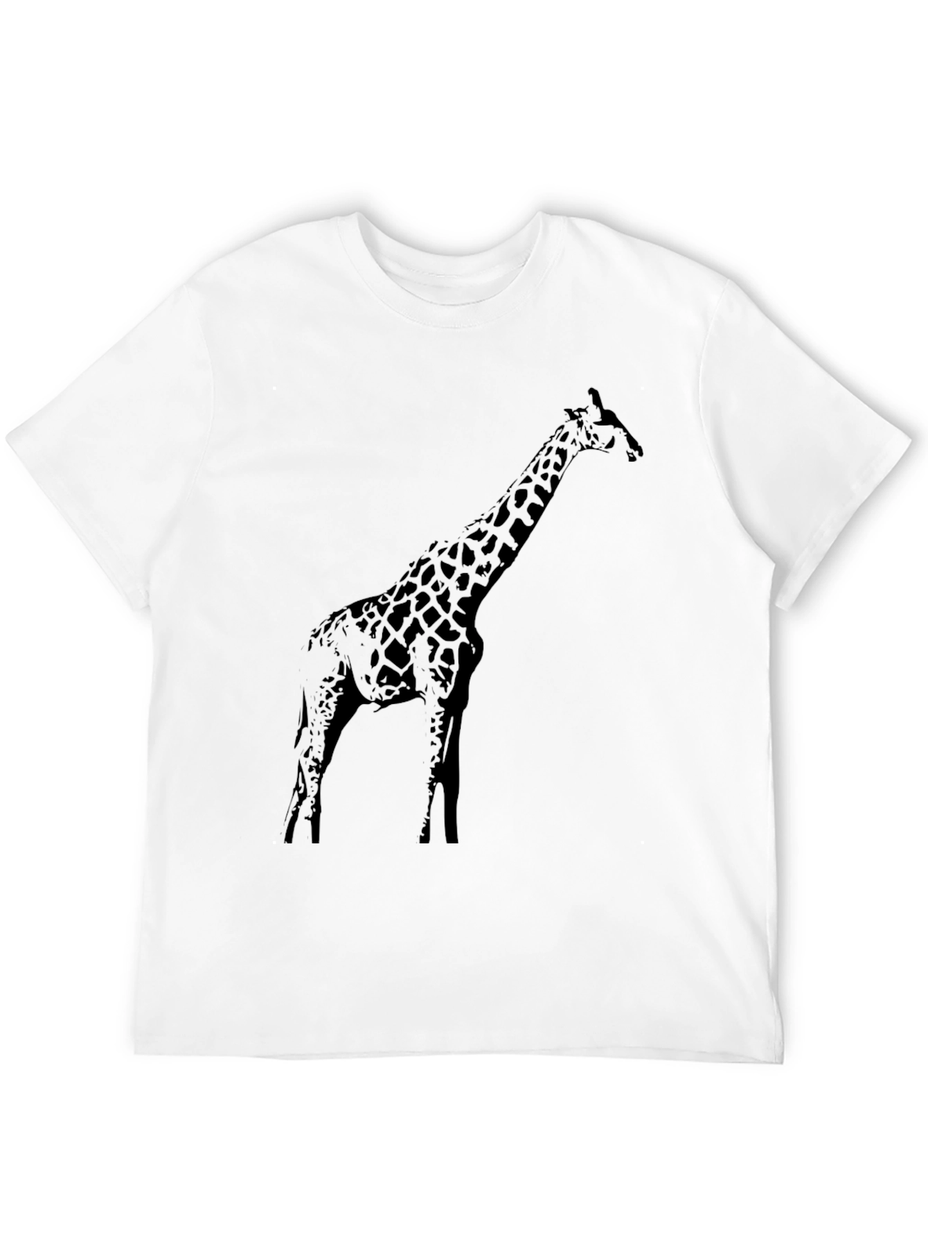 Giraffe Graphic Tee - Black Cotton T-Shirt