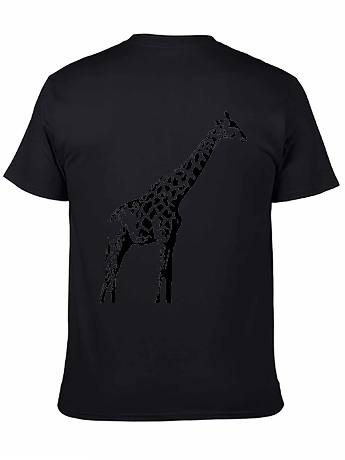 Giraffe Graphic Tee - Black Cotton T-Shirt