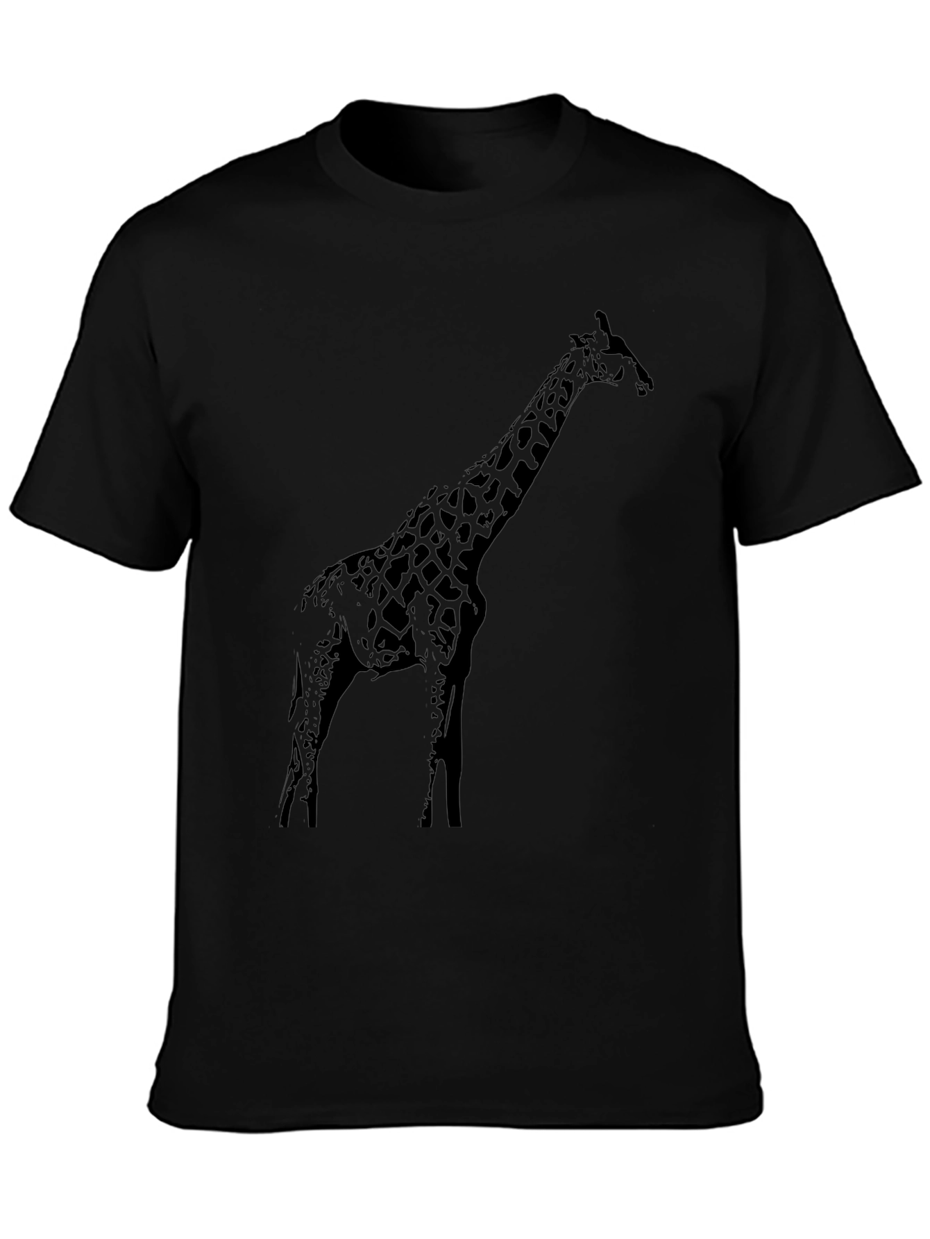 Giraffe Graphic Tee - Black Cotton T-Shirt