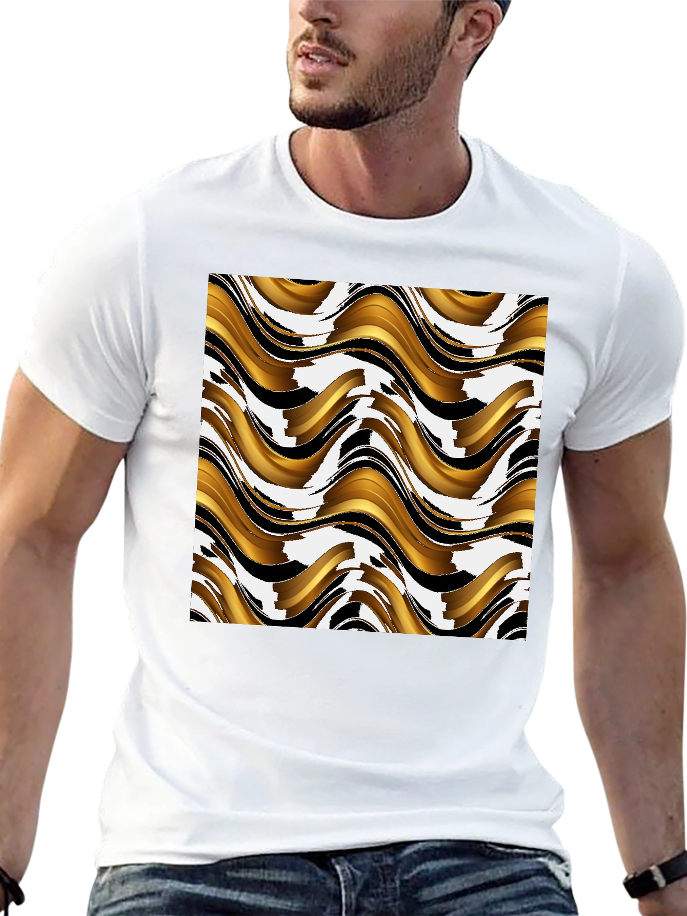 Abstract Wave Pattern T-Shirt