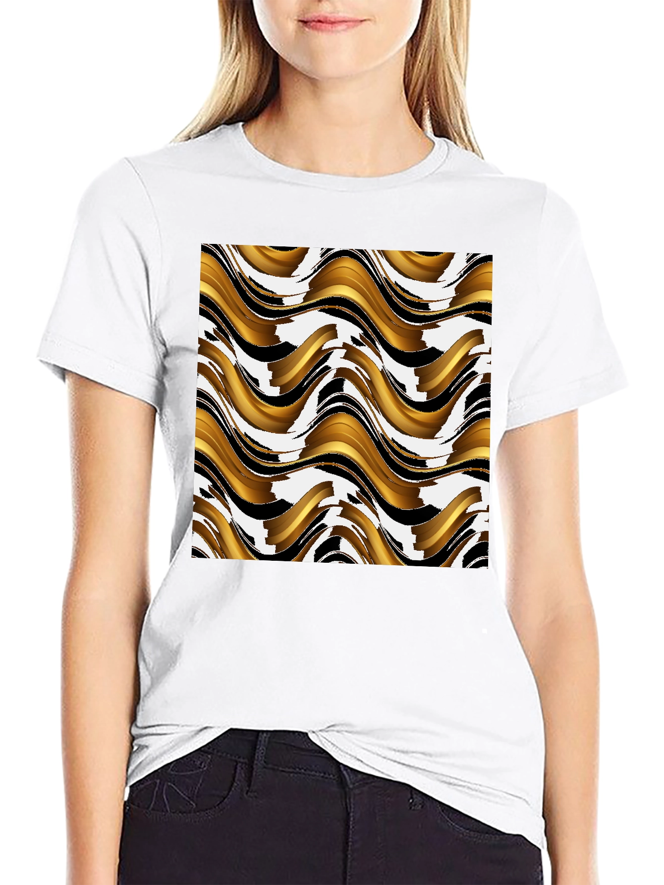 Abstract Wave Pattern T-Shirt