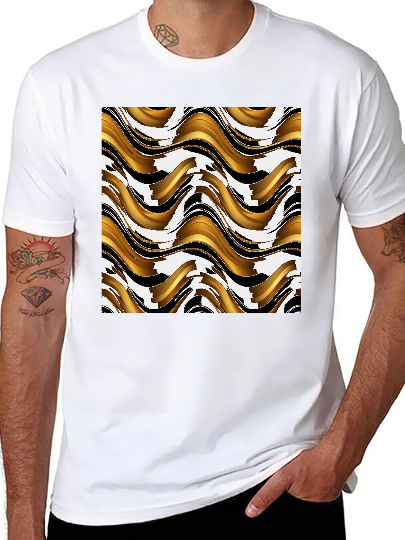 Abstract Wave Pattern T-Shirt