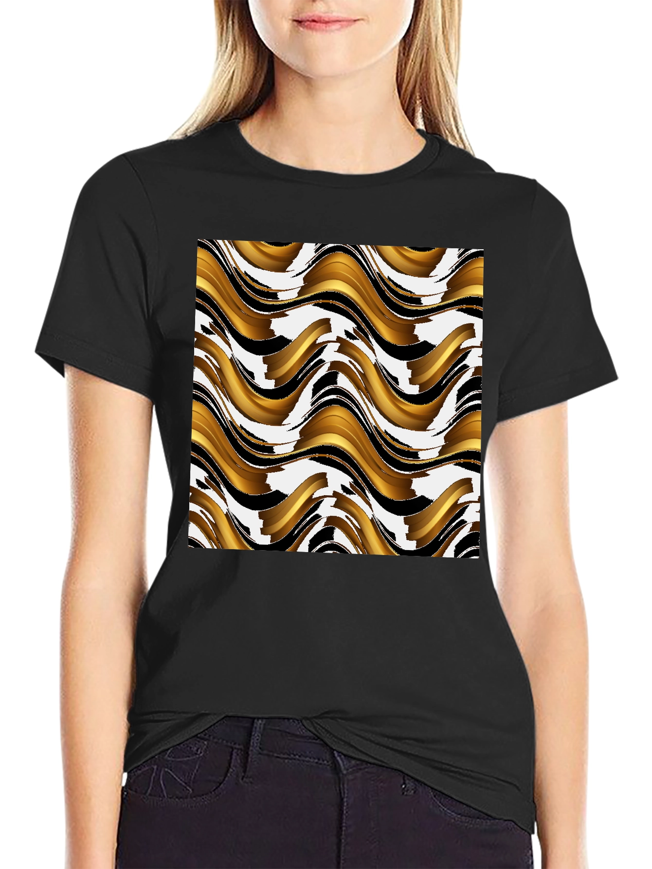 Abstract Wave Pattern T-Shirt