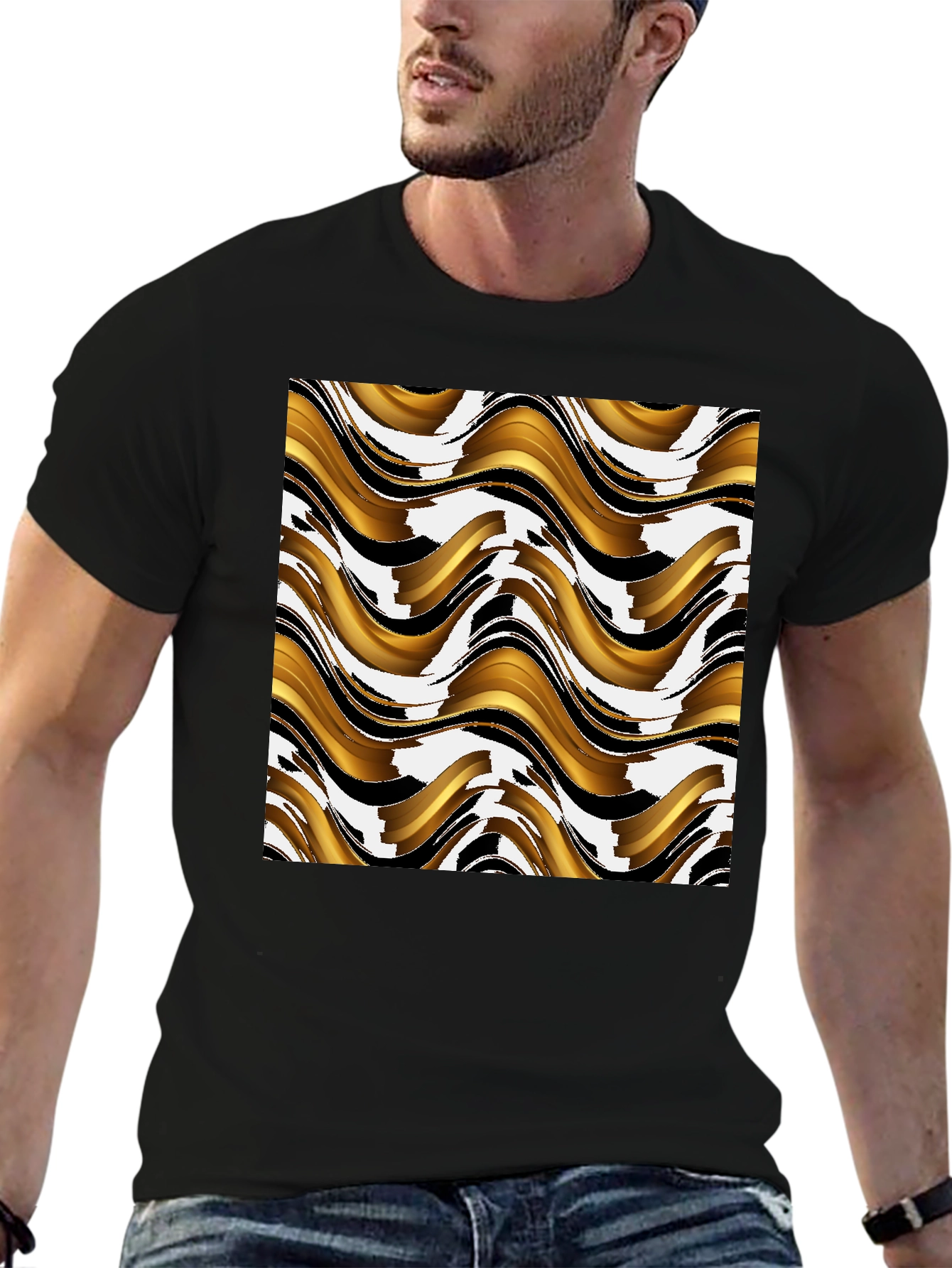 Abstract Wave Pattern T-Shirt