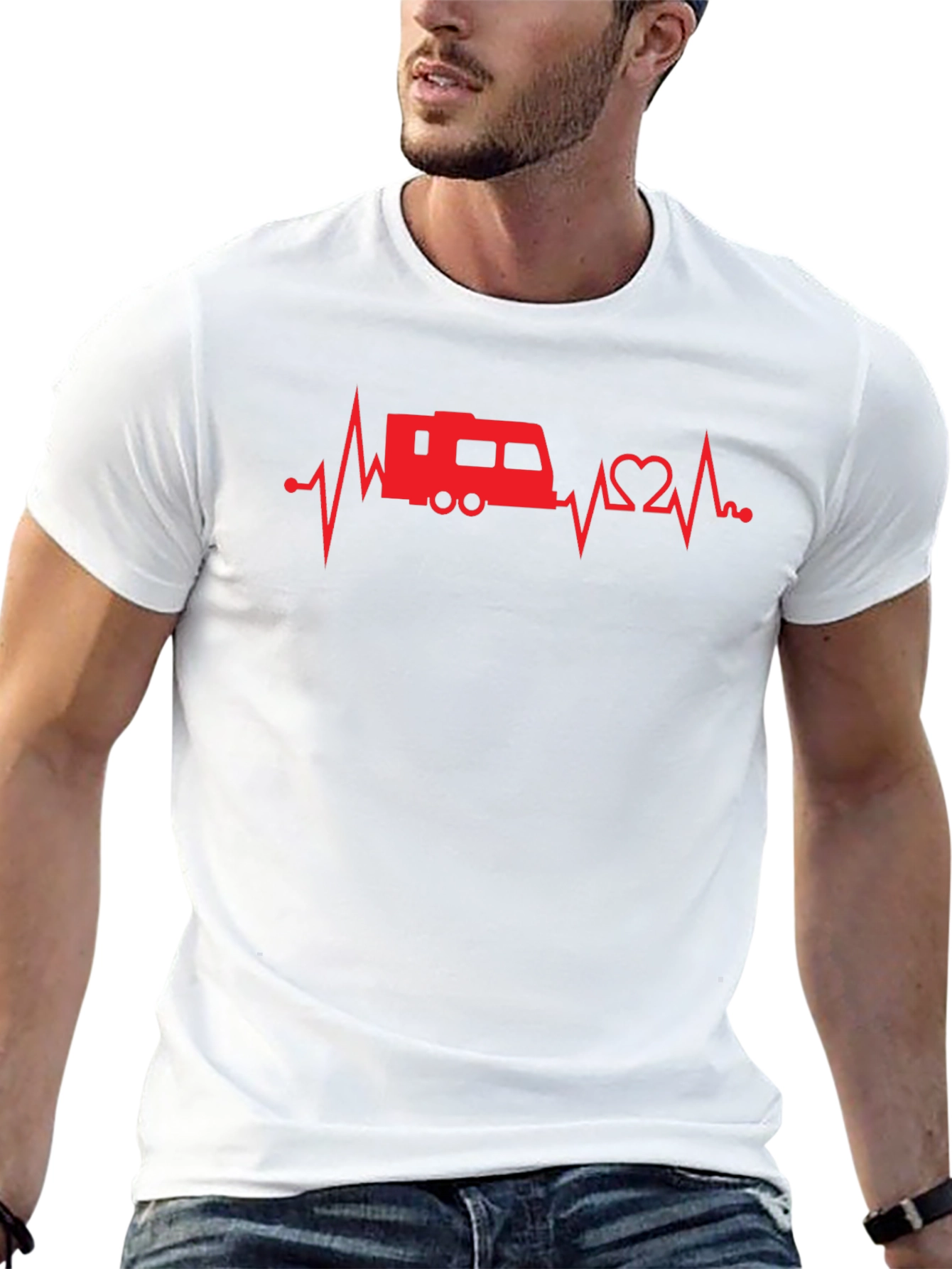 RV Heartbeat T-Shirt - Camping Lover Tee