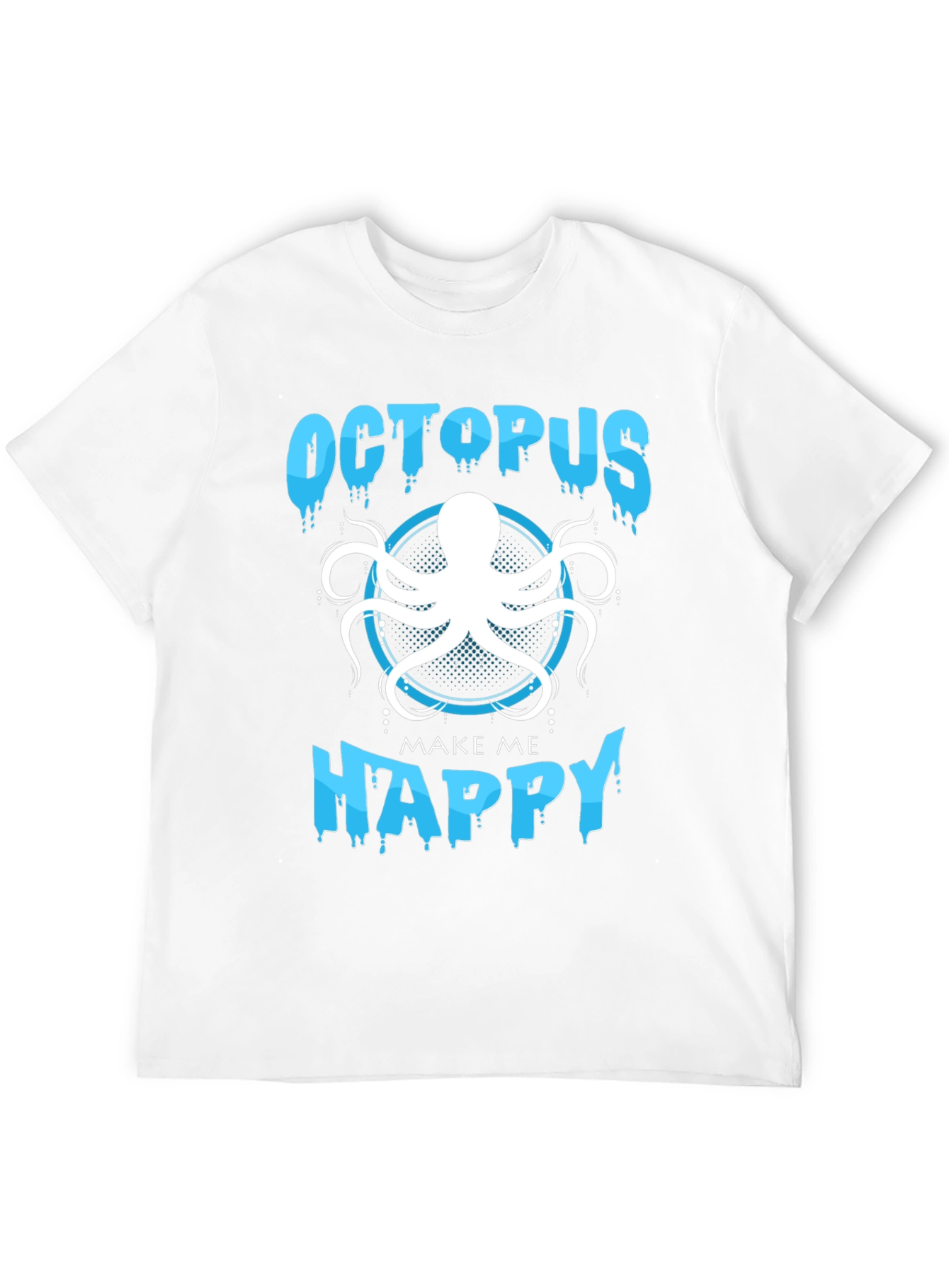 Octopus Make Me Happy Black T-Shirt
