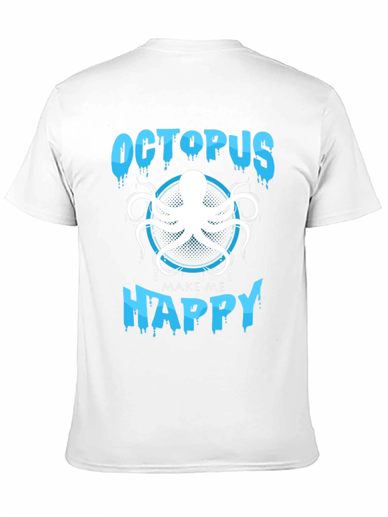 Octopus Make Me Happy Black T-Shirt