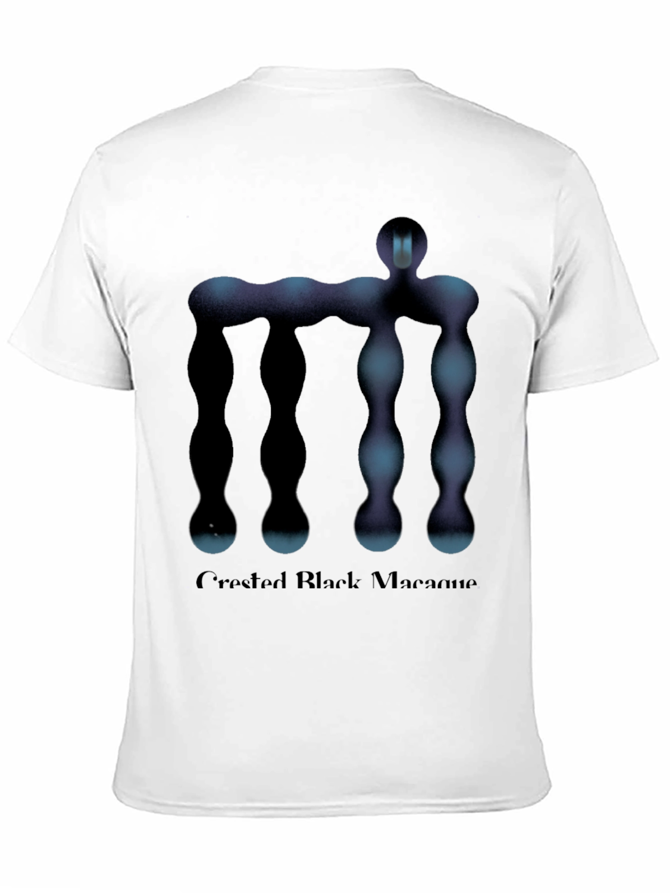 Abstract Figure Graphic Tee - Black Cotton T-Shirt