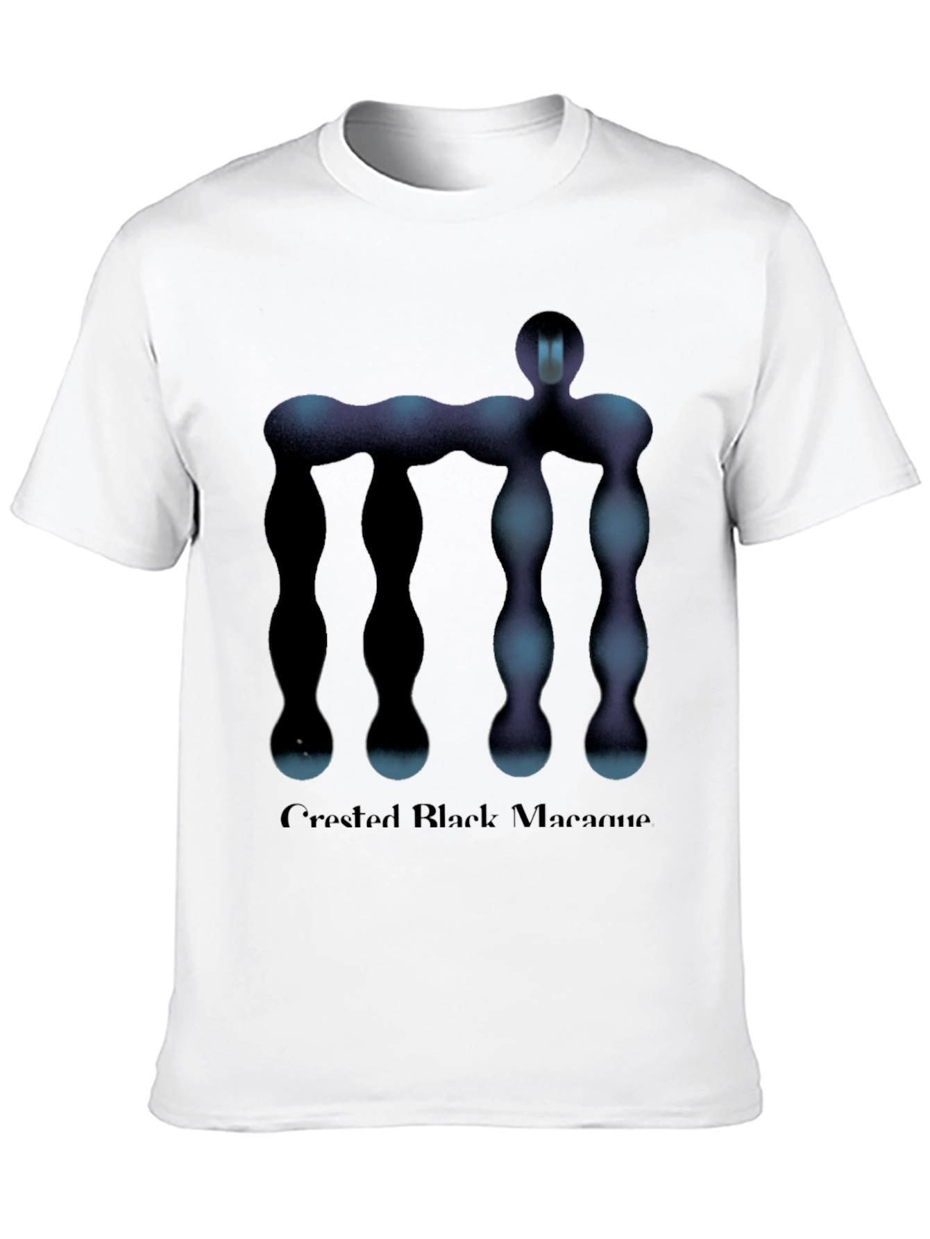 Abstract Figure Graphic Tee - Black Cotton T-Shirt