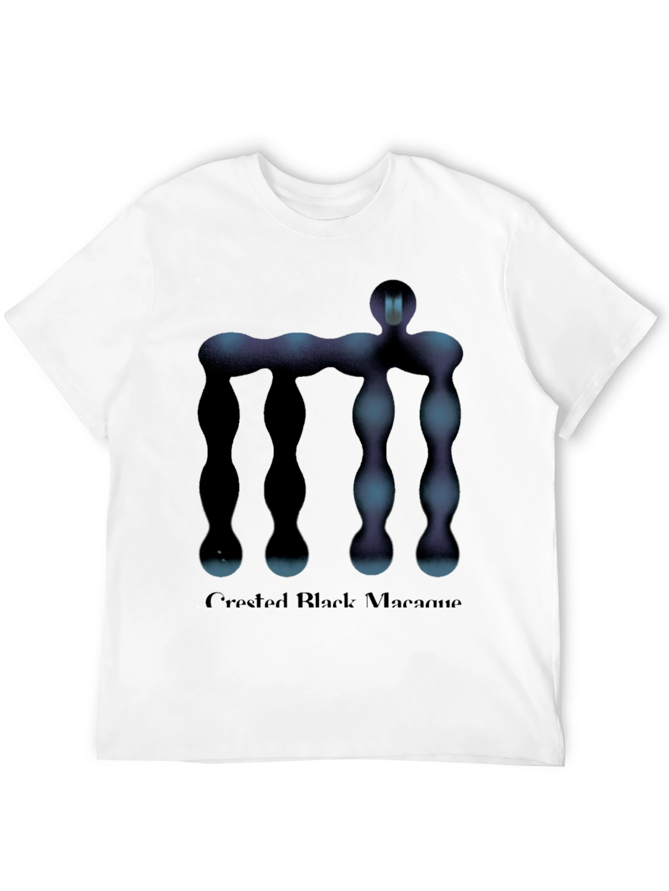 Abstract Figure Graphic Tee - Black Cotton T-Shirt