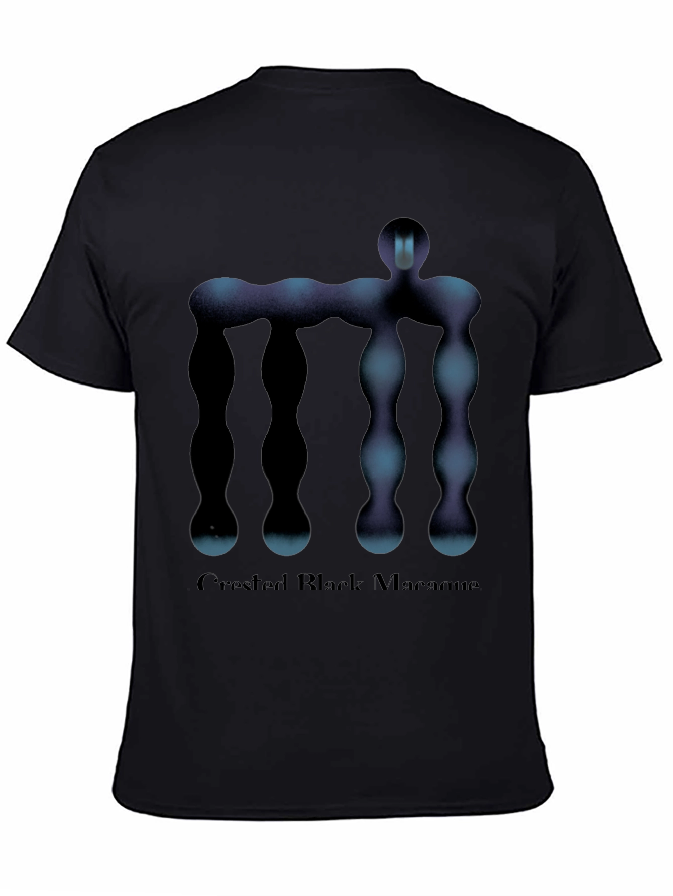 Abstract Figure Graphic Tee - Black Cotton T-Shirt