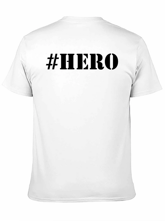 #Hero Black Graphic Print T-Shirt - Mens Casual Tee
