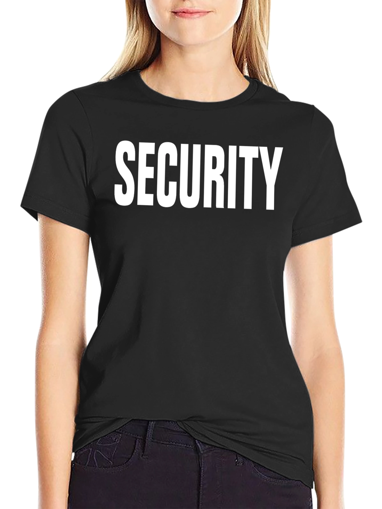 Security T-Shirt - Bold White Print on Black