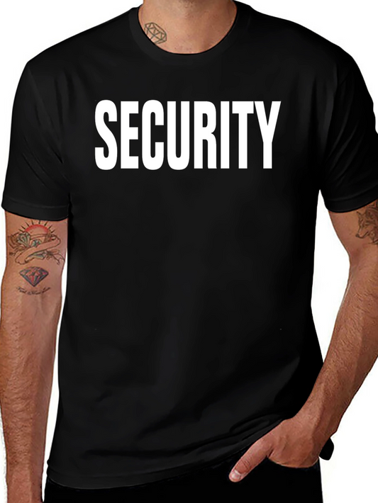 Security T-Shirt - Bold White Print on Black