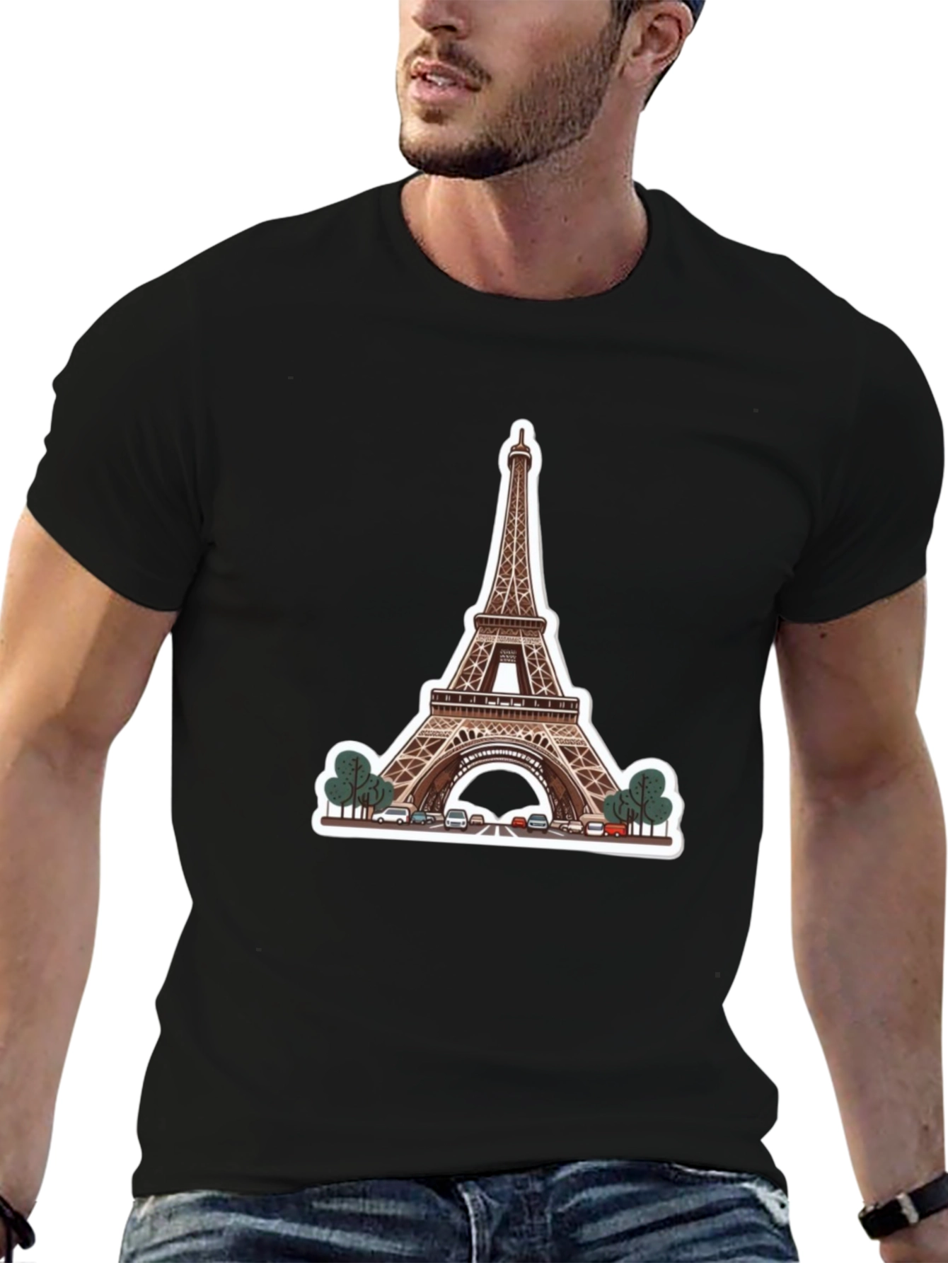 Eiffel Tower Graphic Black T-Shirt