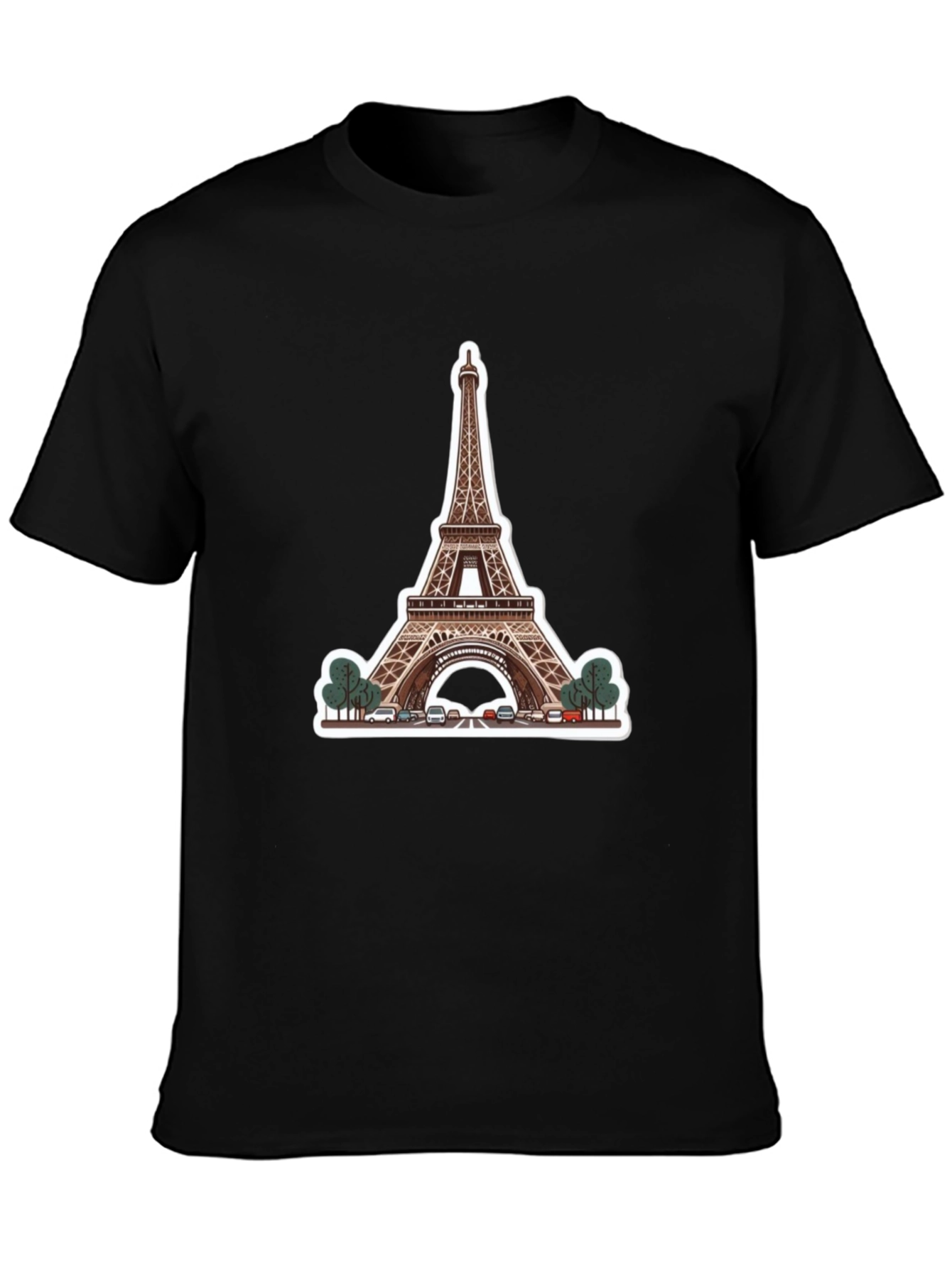 Eiffel Tower Graphic Black T-Shirt