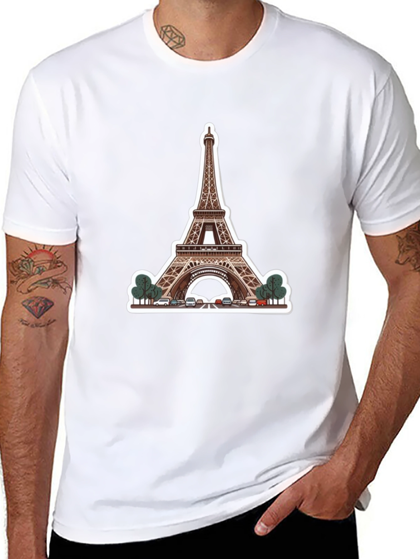 Eiffel Tower Graphic Black T-Shirt