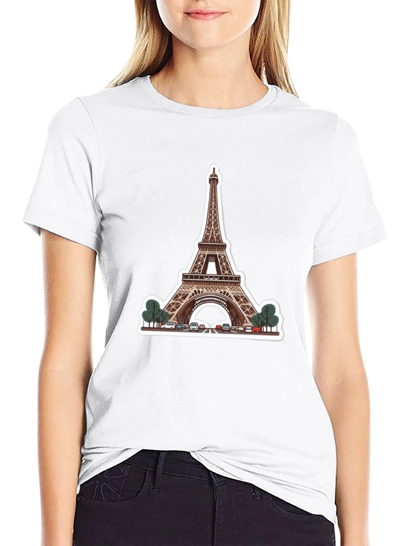 Eiffel Tower Graphic Black T-Shirt