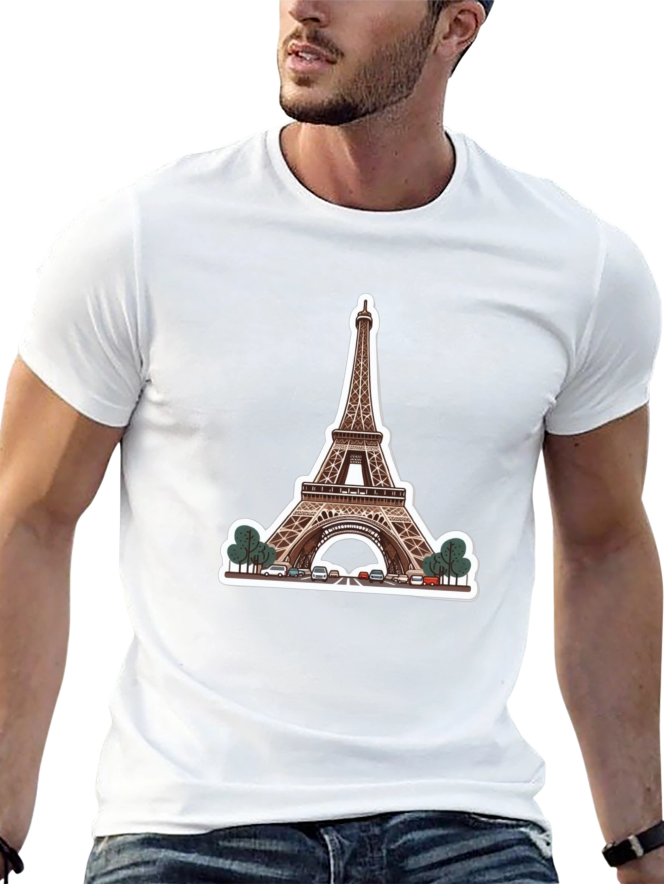 Eiffel Tower Graphic Black T-Shirt