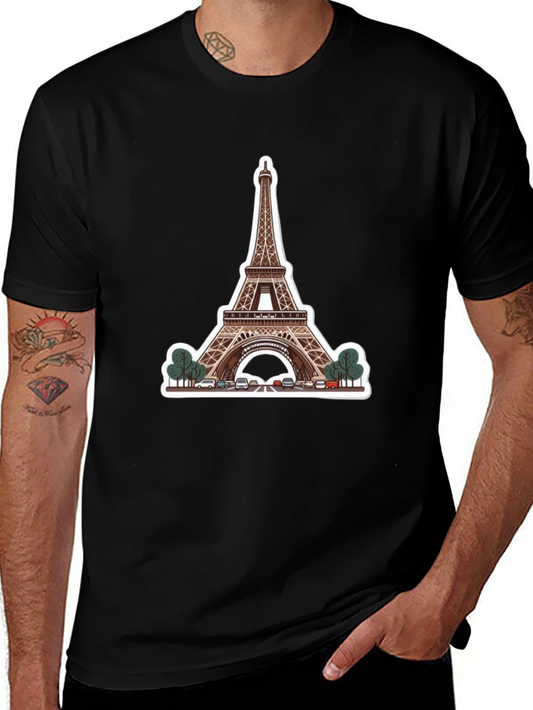 Eiffel Tower Graphic Black T-Shirt