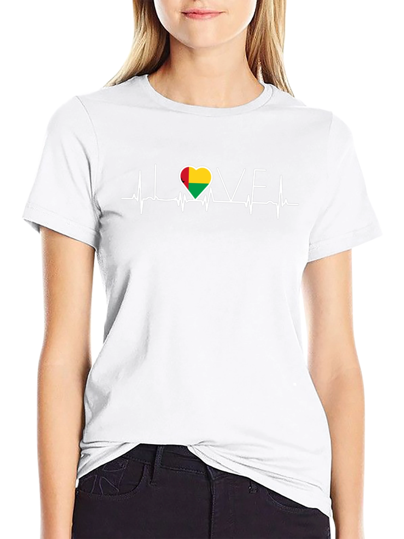 I Love Guinea-Bissau Heartbeat T-Shirt