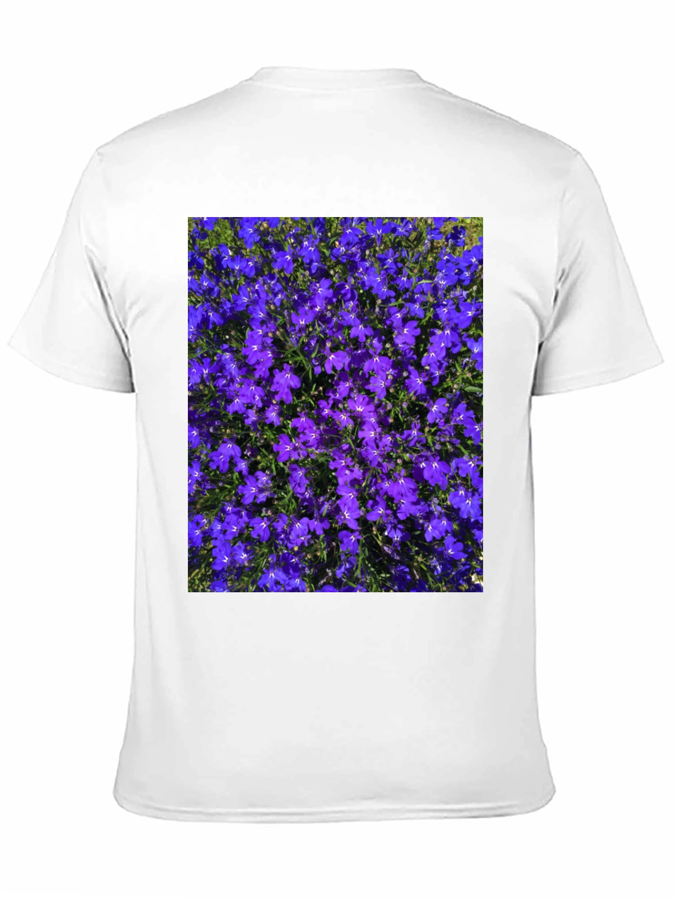 Floral Print Tee: Purple Lobelia Flower Shirt
