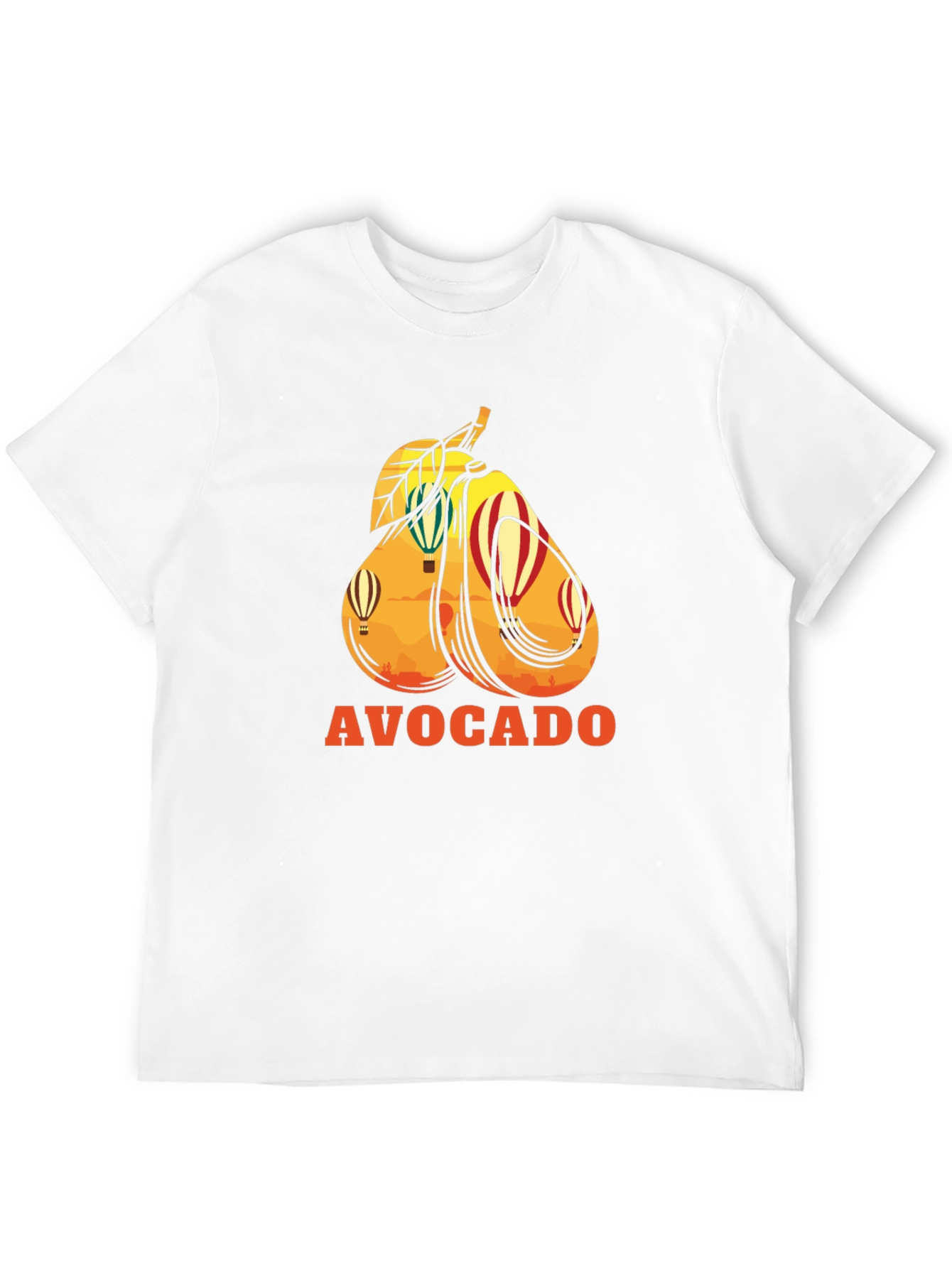 Avocado Hot Air Balloon Black Graphic Tee