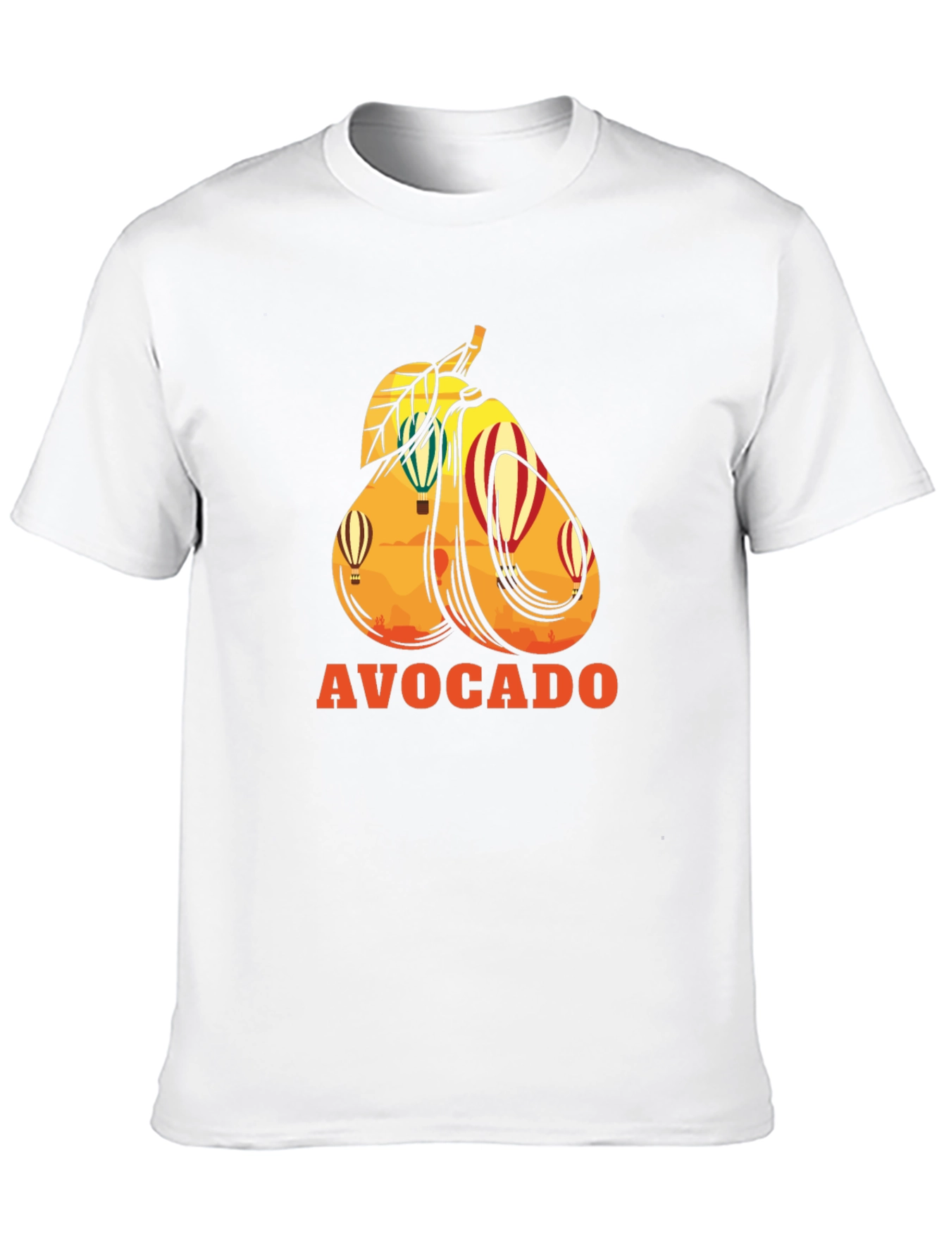 Avocado Hot Air Balloon Black Graphic Tee