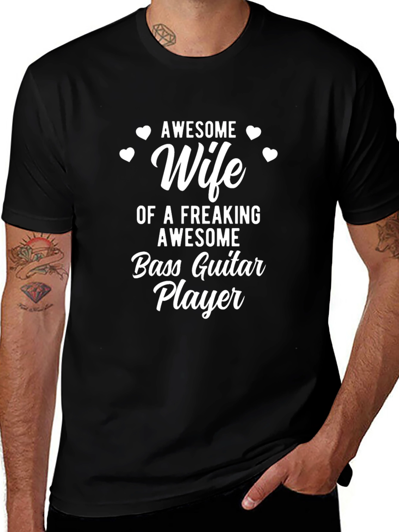 Awesome Wife Bass Guitar Player T-Shirt