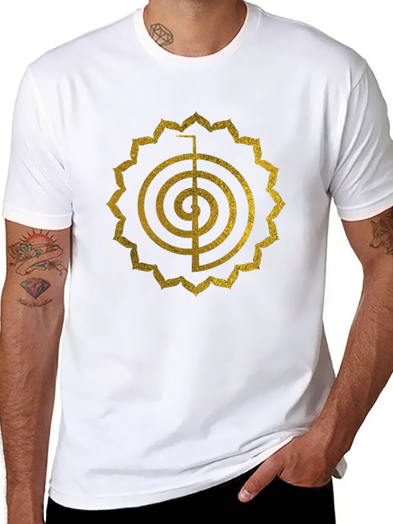 Reiki Symbol Graphic Tee - Black Cotton Blend