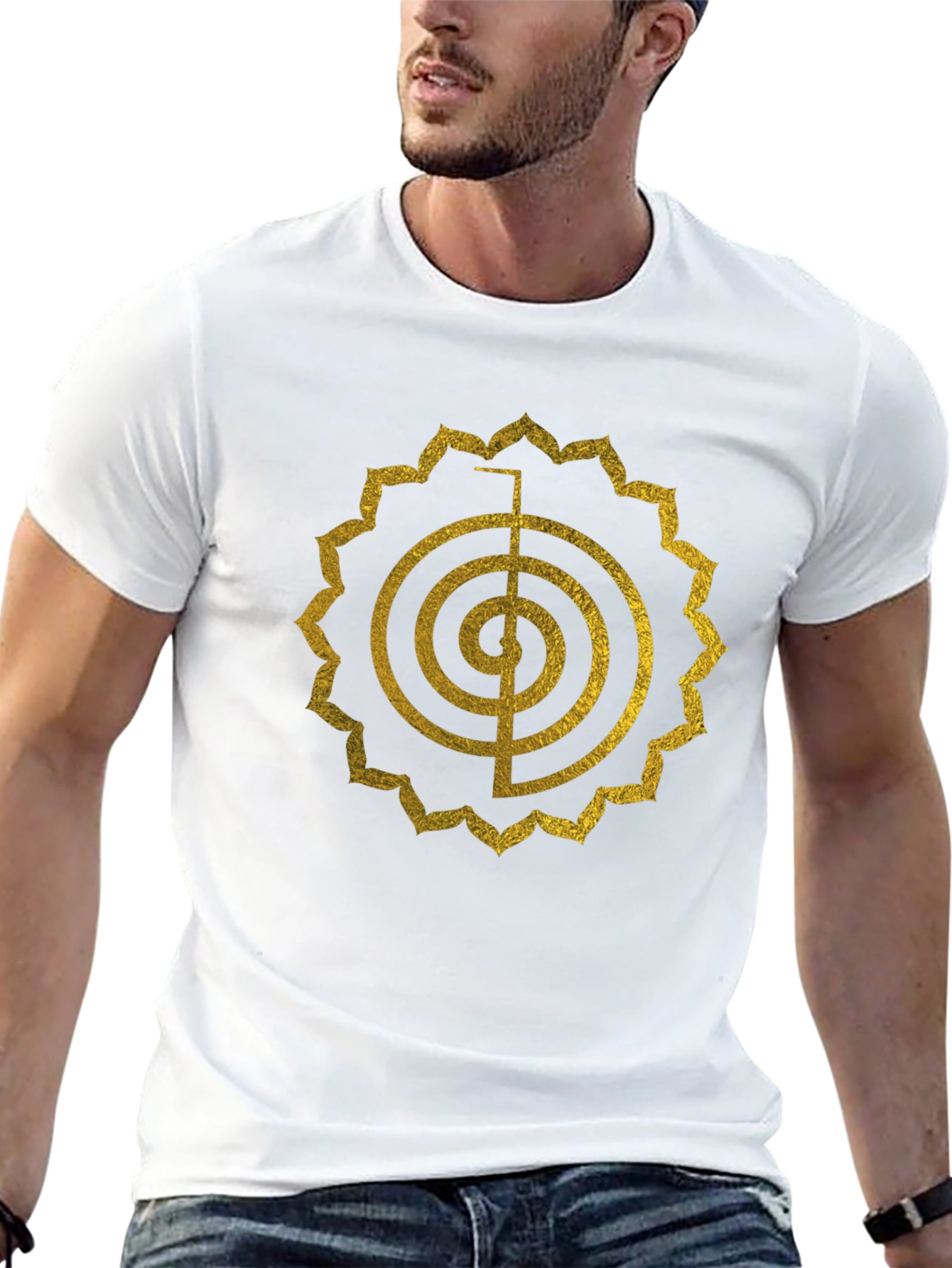 Reiki Symbol Graphic Tee - Black Cotton Blend