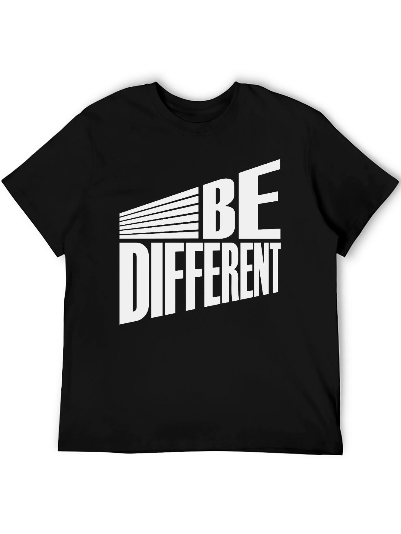 Be Different Graphic Tee - Black Cotton Blend T-Shirt