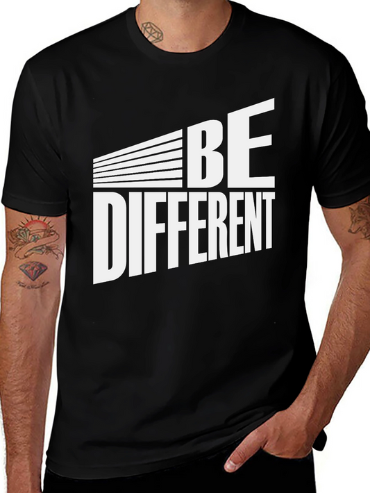 Be Different Graphic Tee - Black Cotton Blend T-Shirt