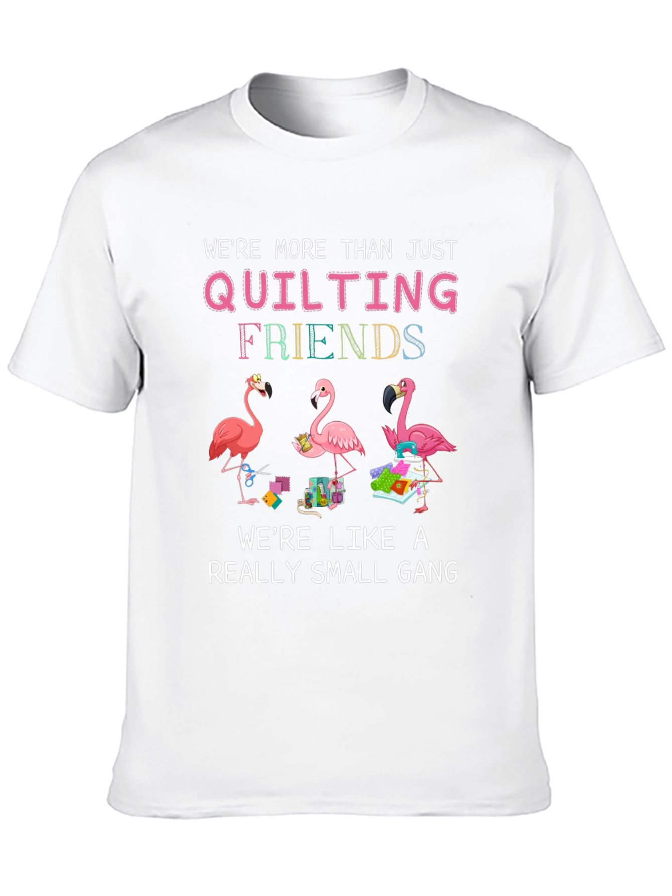 Quilting Friends Flamingo Black T-Shirt