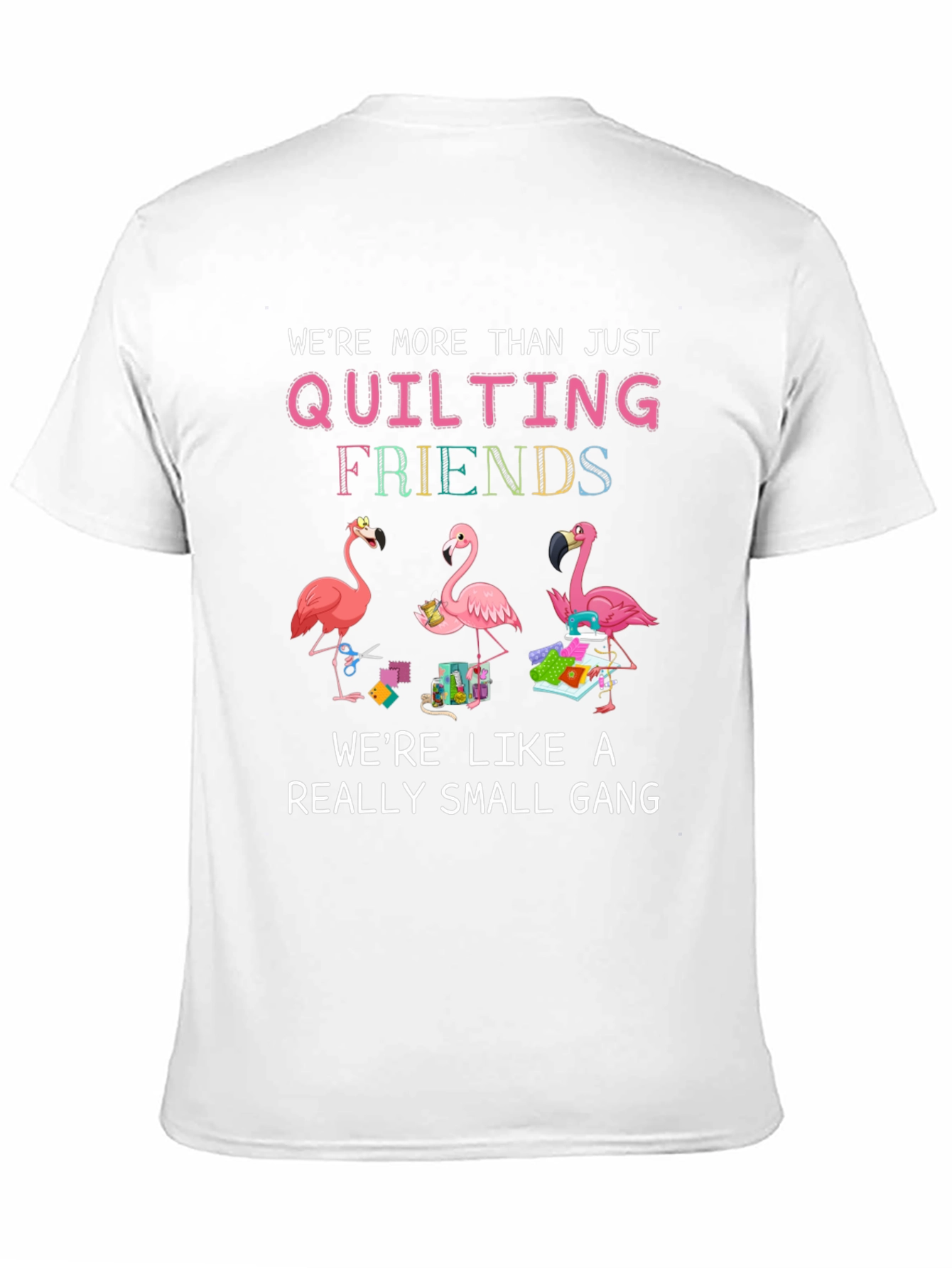 Quilting Friends Flamingo Black T-Shirt