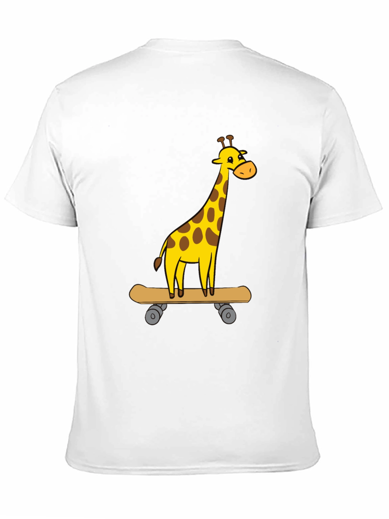 Giraffe Skateboarder Graphic Tee - Cool Animal Cartoon Shirt