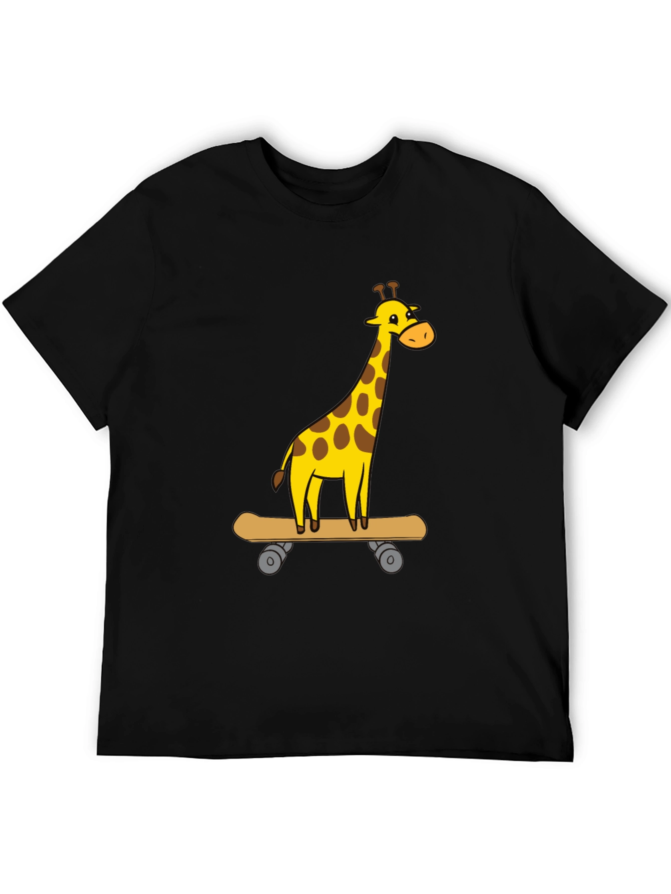 Giraffe Skateboarder Graphic Tee - Cool Animal Cartoon Shirt