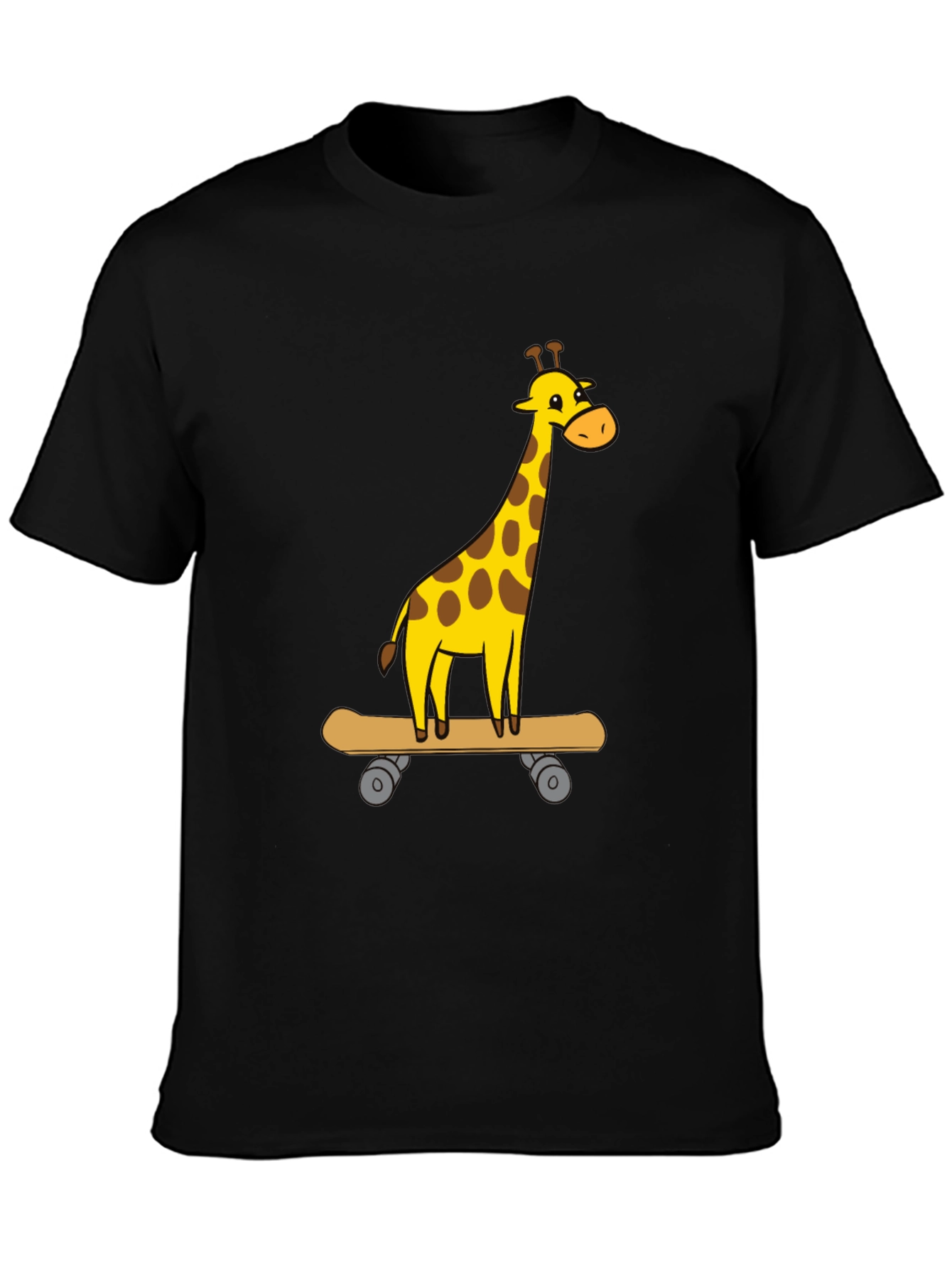 Giraffe Skateboarder Graphic Tee - Cool Animal Cartoon Shirt