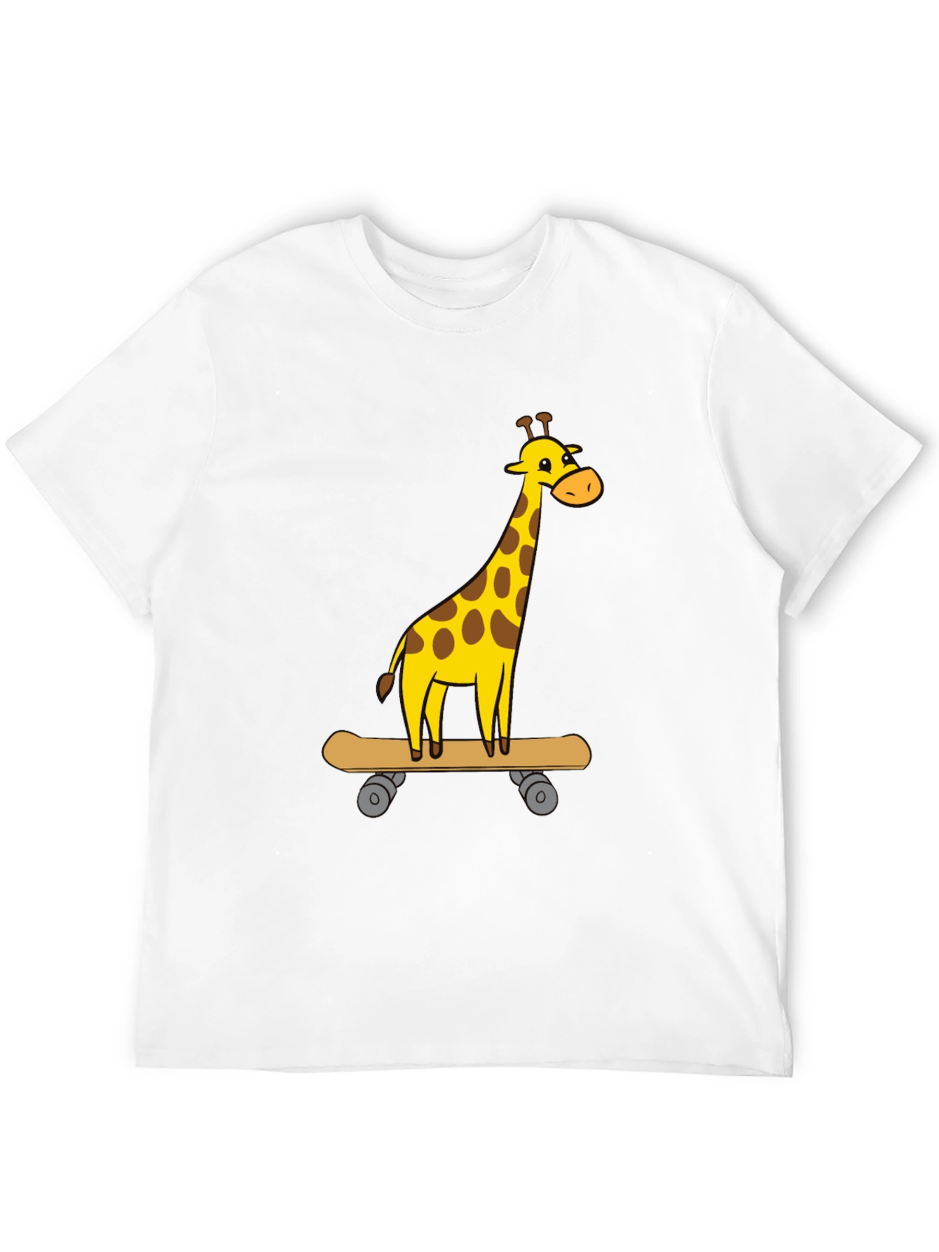 Giraffe Skateboarder Graphic Tee - Cool Animal Cartoon Shirt