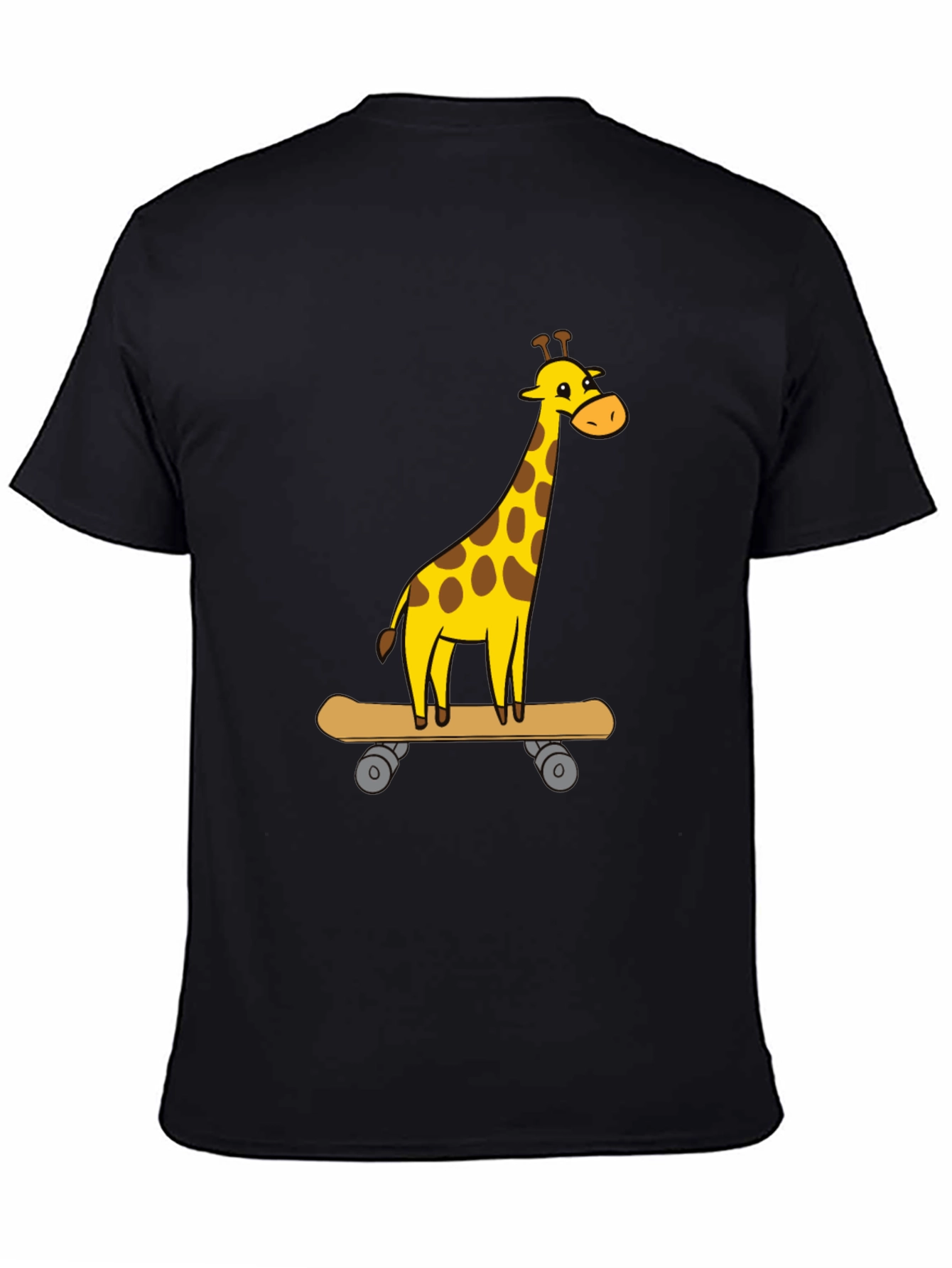 Giraffe Skateboarder Graphic Tee - Cool Animal Cartoon Shirt