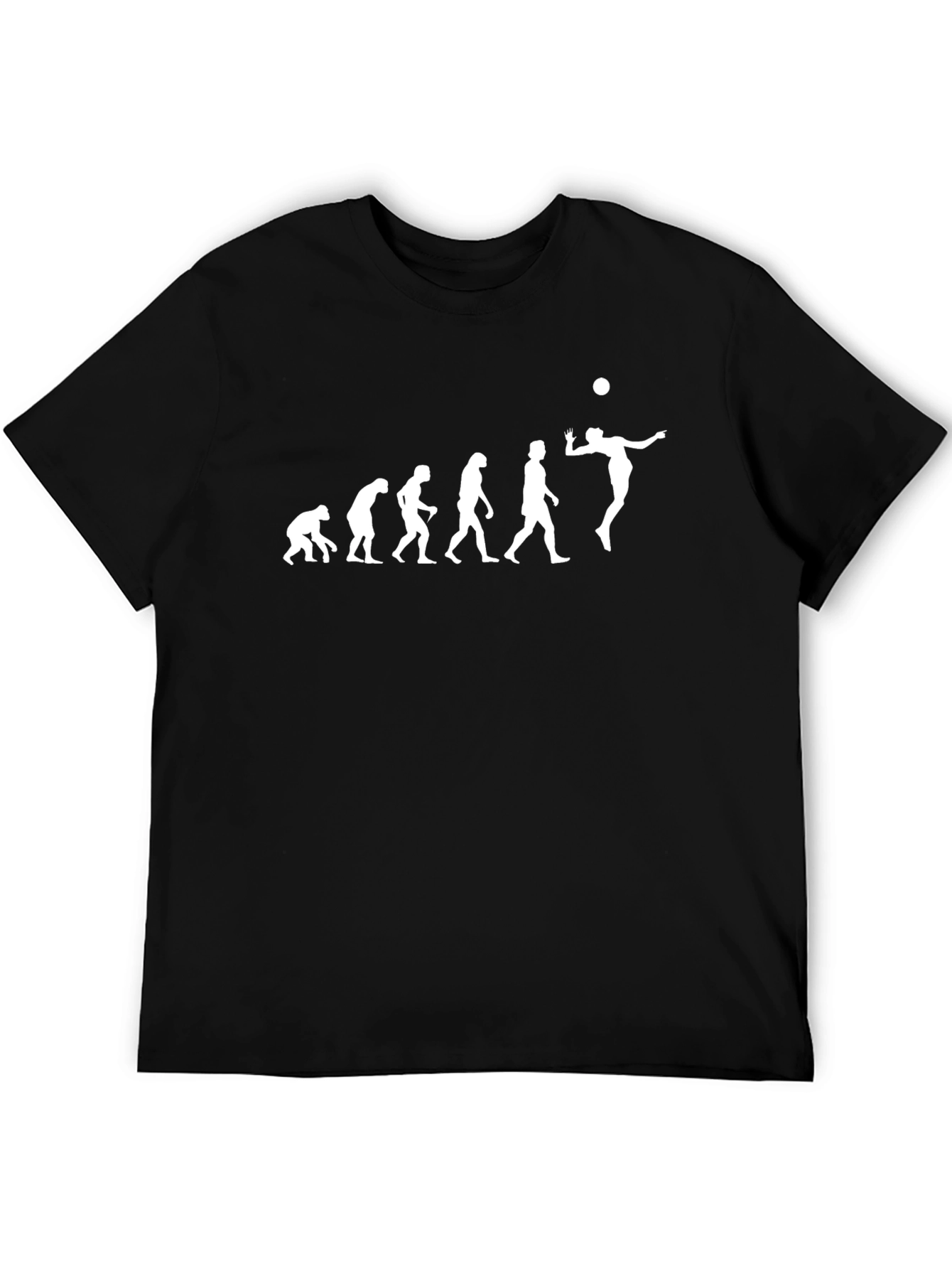 Volleyball Evolution Graphic Tee - Black Cotton T-Shirt