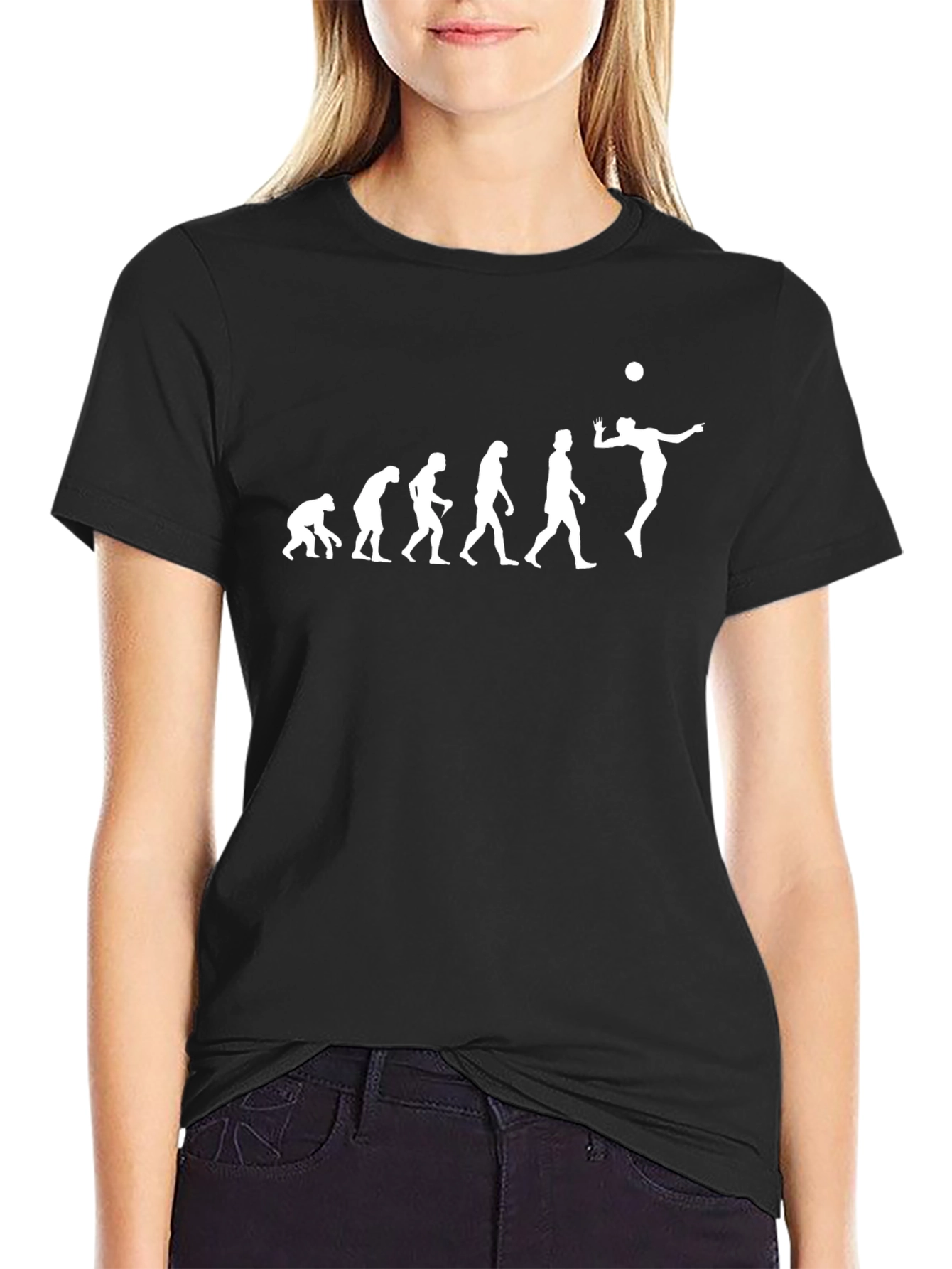 Volleyball Evolution Graphic Tee - Black Cotton T-Shirt
