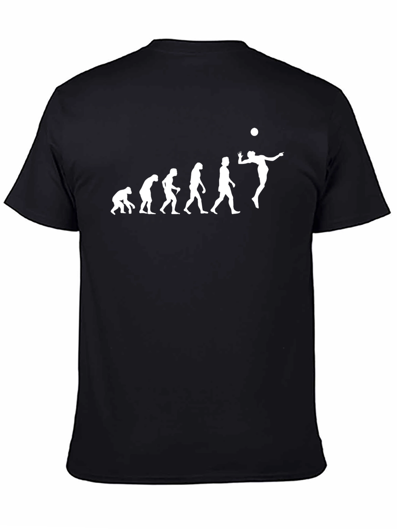 Volleyball Evolution Graphic Tee - Black Cotton T-Shirt