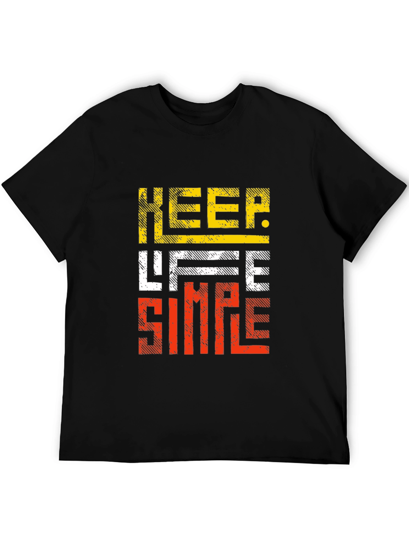Keep Life Simple Graphic Tee - Casual Black T-Shirt