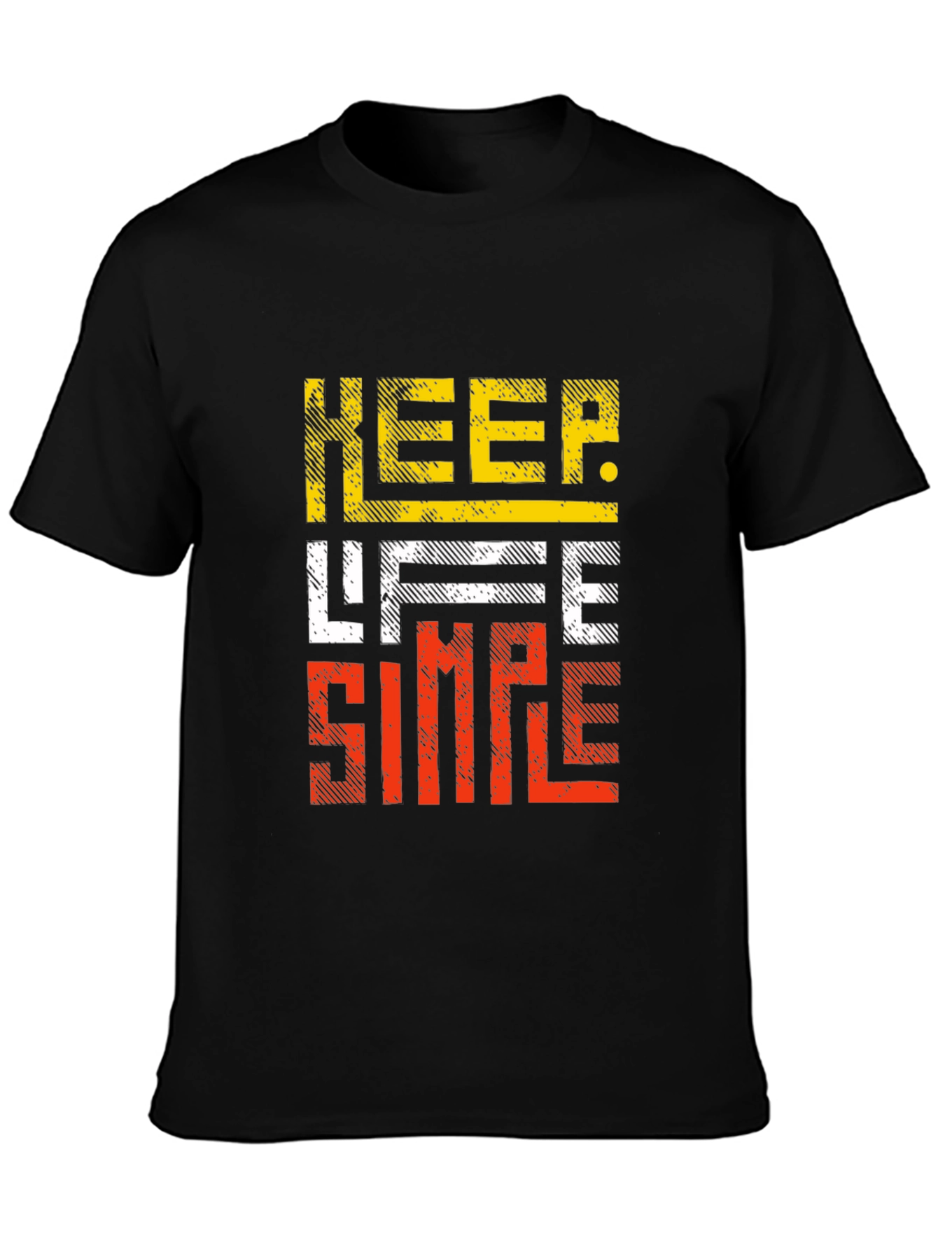 Keep Life Simple Graphic Tee - Casual Black T-Shirt